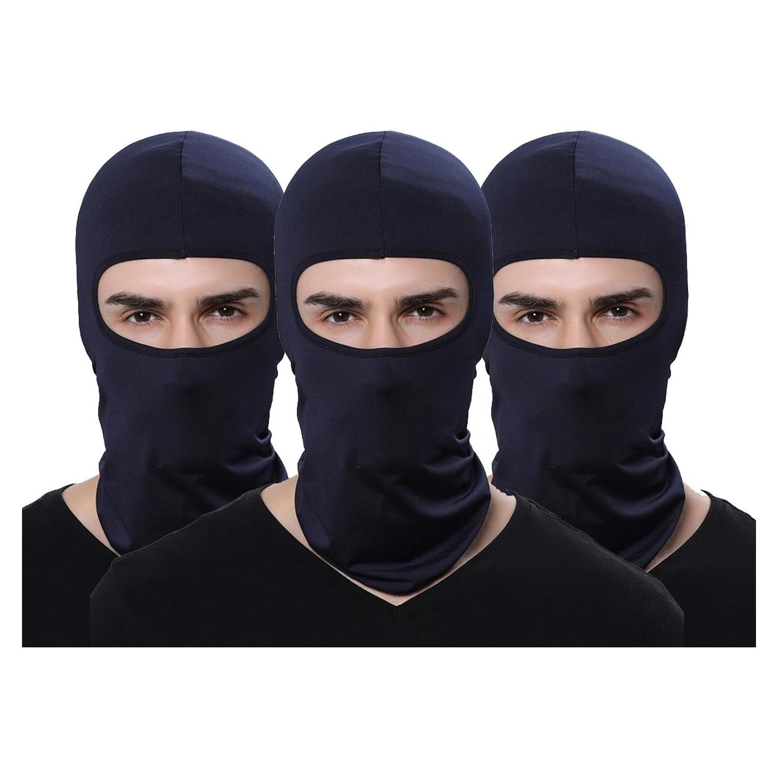 Paquete de 3 Pasamontañas Balaclava Unisex Azul Oscuro
