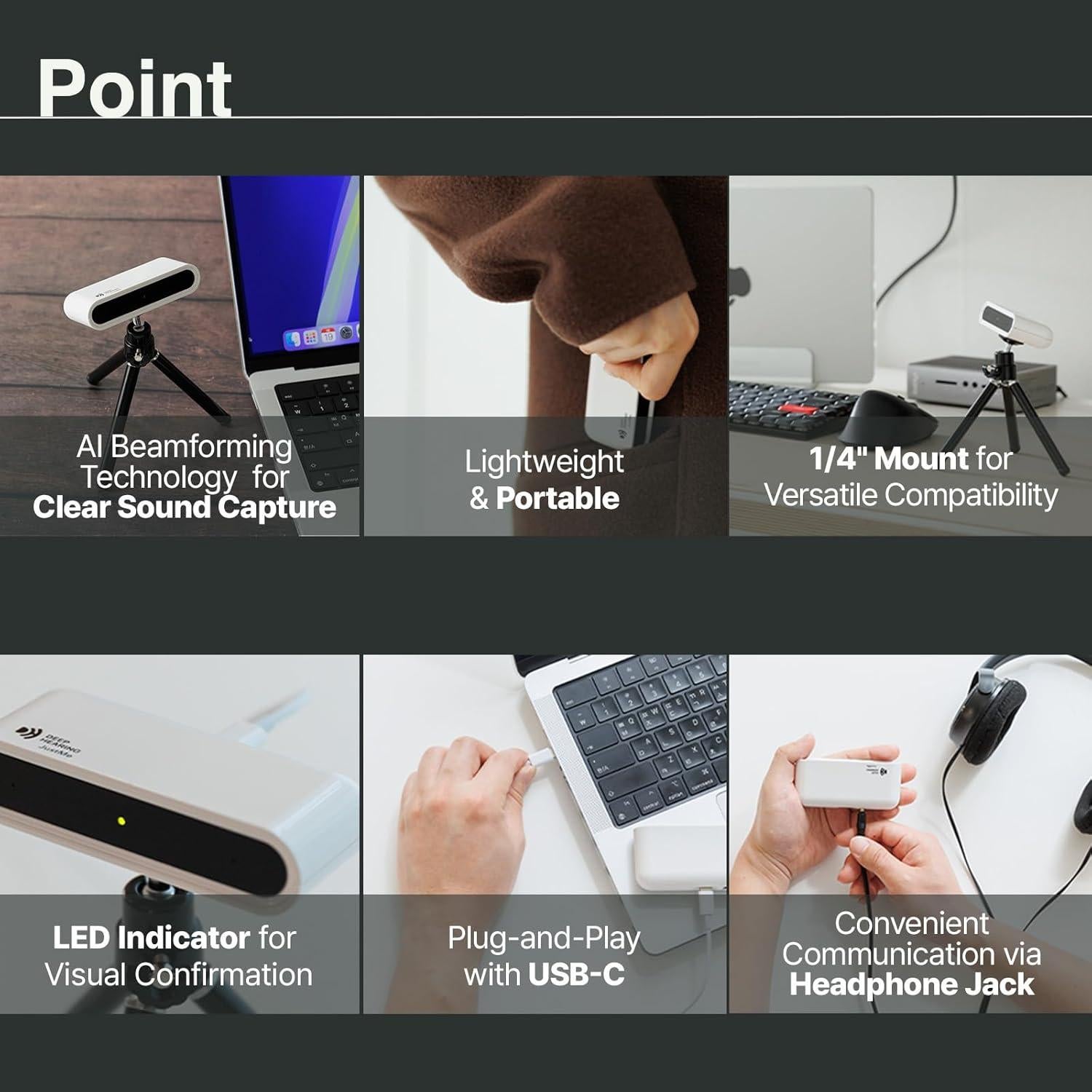 Micrófono Direccional JustMe USB-C para Videoconferencias