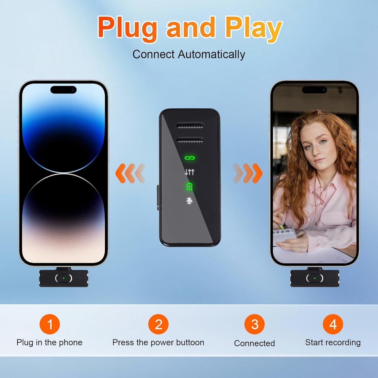 Micrófono Lavalier Inalámbrico KXiSWIE con Estuche USB-C