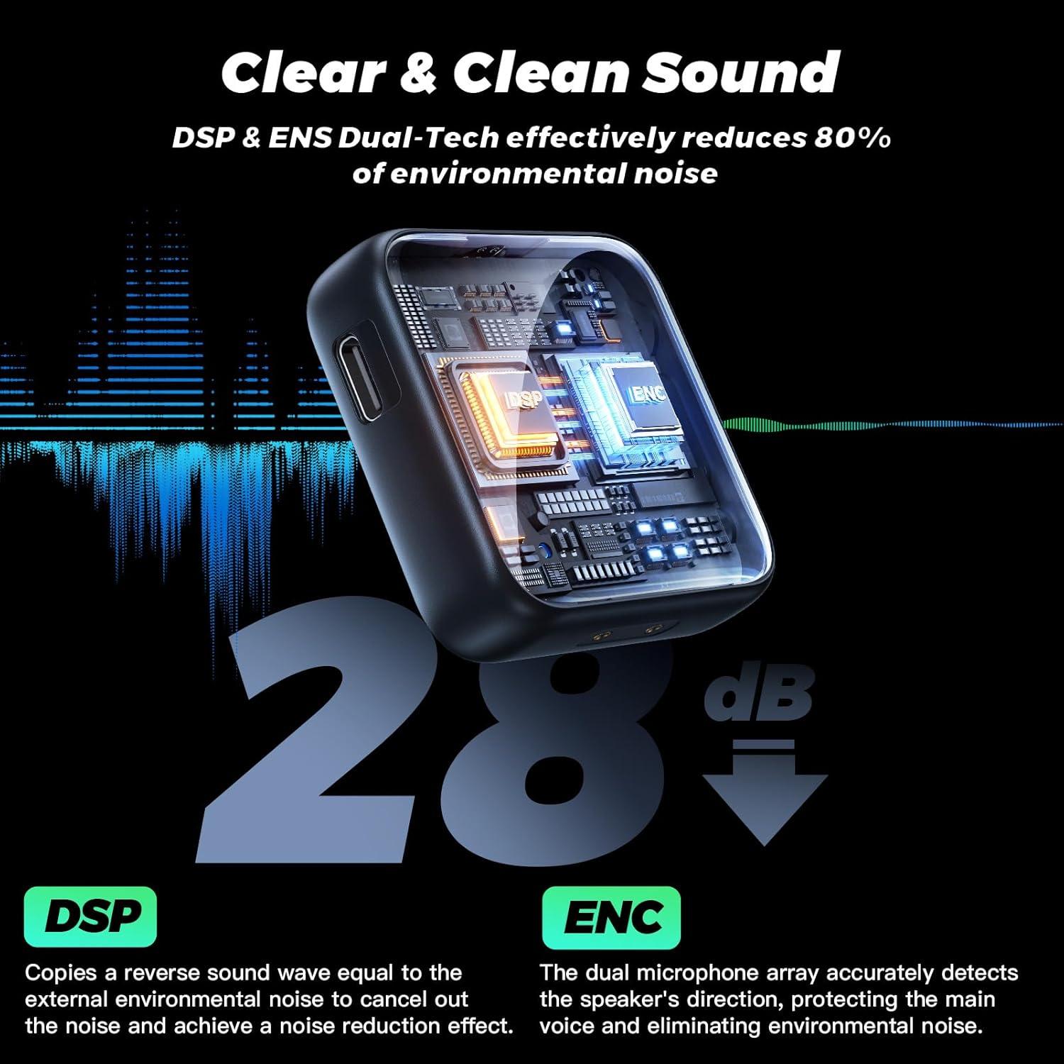 Micrófono Lavalier Inalámbrico ATKTTOP con Cancelación de Ruido