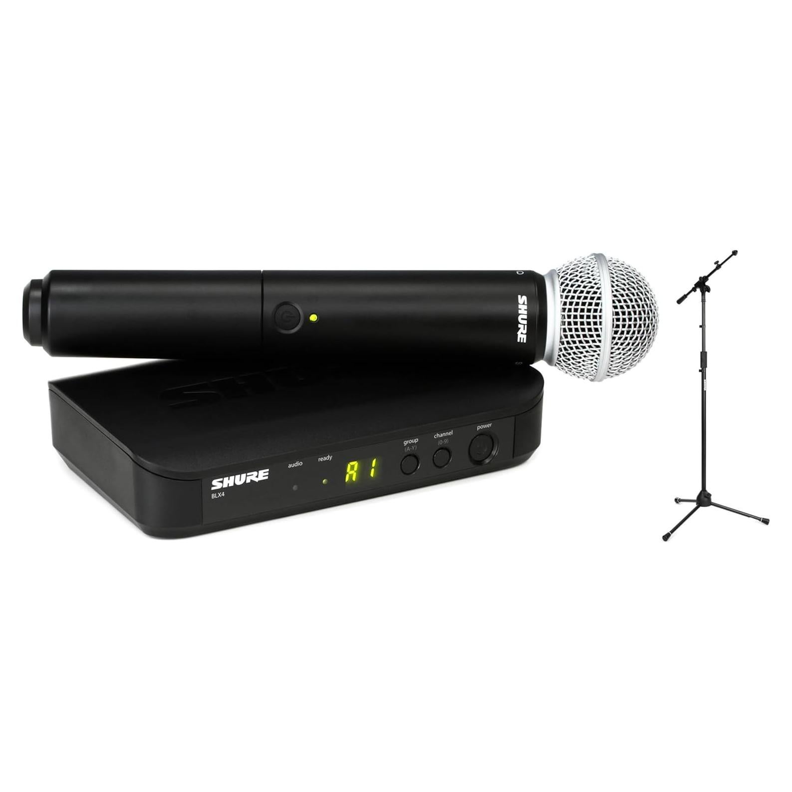 Sistema de micrófono inalámbrico Shure BLX24/SM58 con soporte