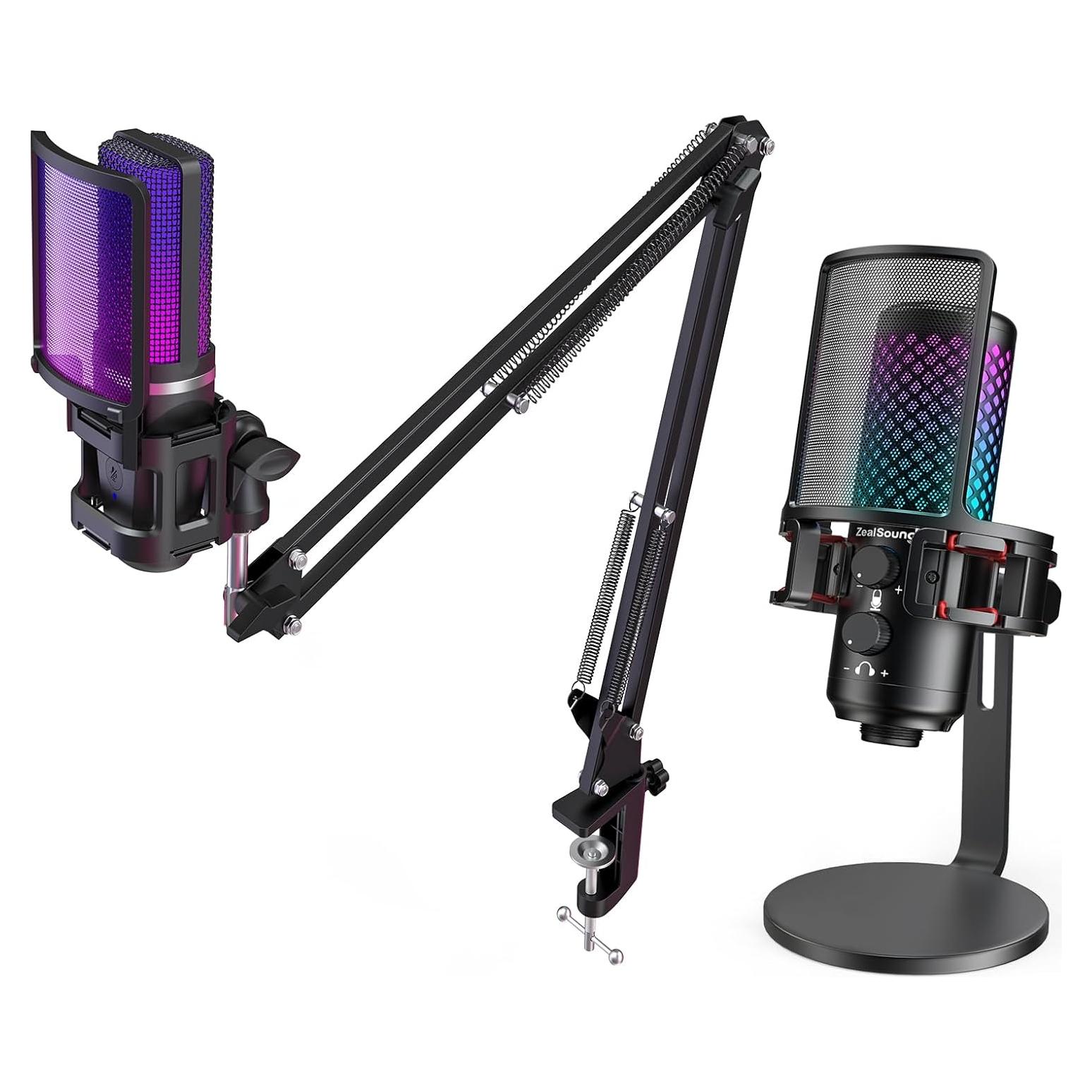 Micrófono RGB ZealSound para Juegos y Podcasting USB 96kHz