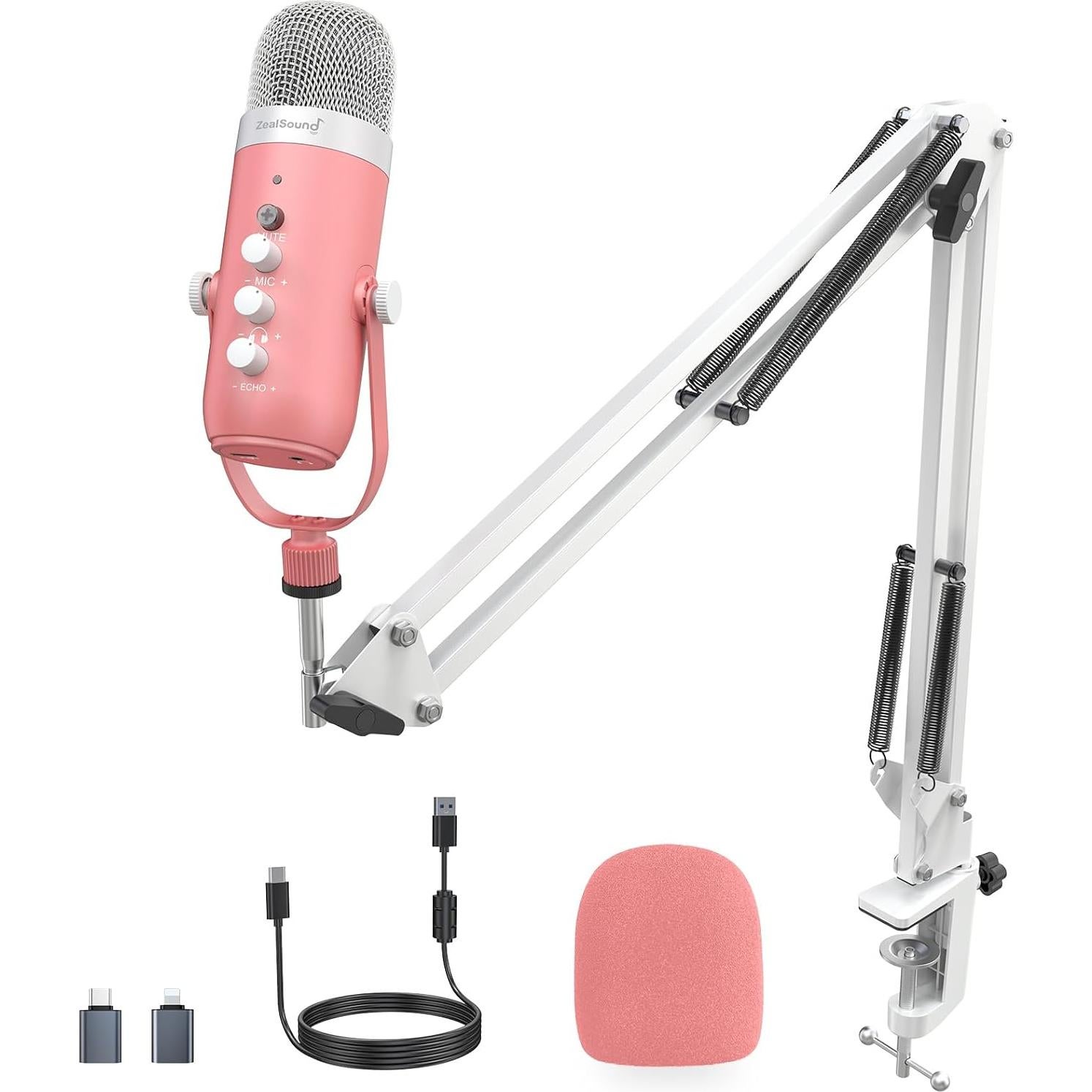 Micrófono USB para Juegos ZealSound K66P-S con Cubierta Peluda