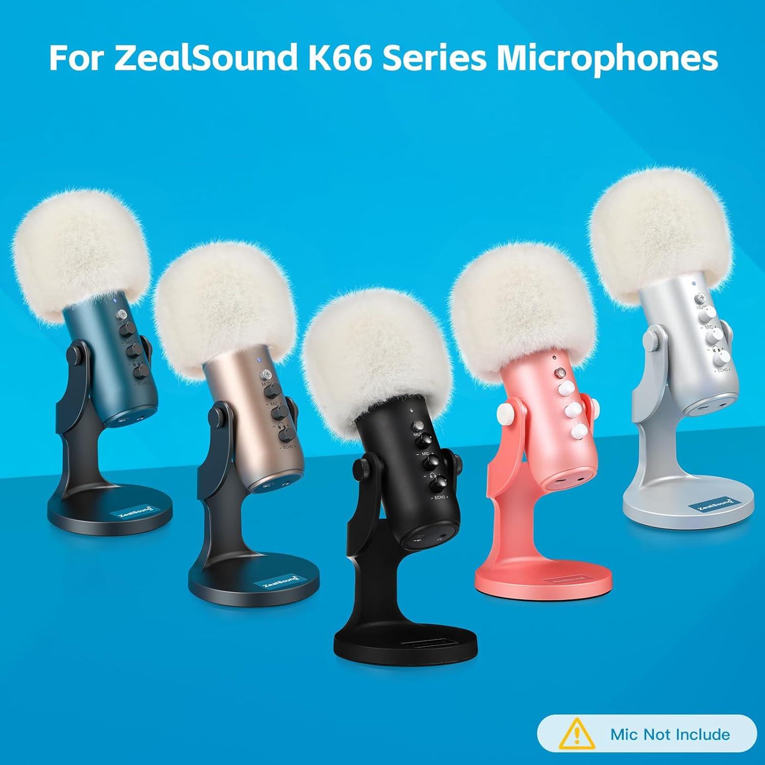 Micrófono USB para Juegos ZealSound K66P-S con Cubierta Peluda
