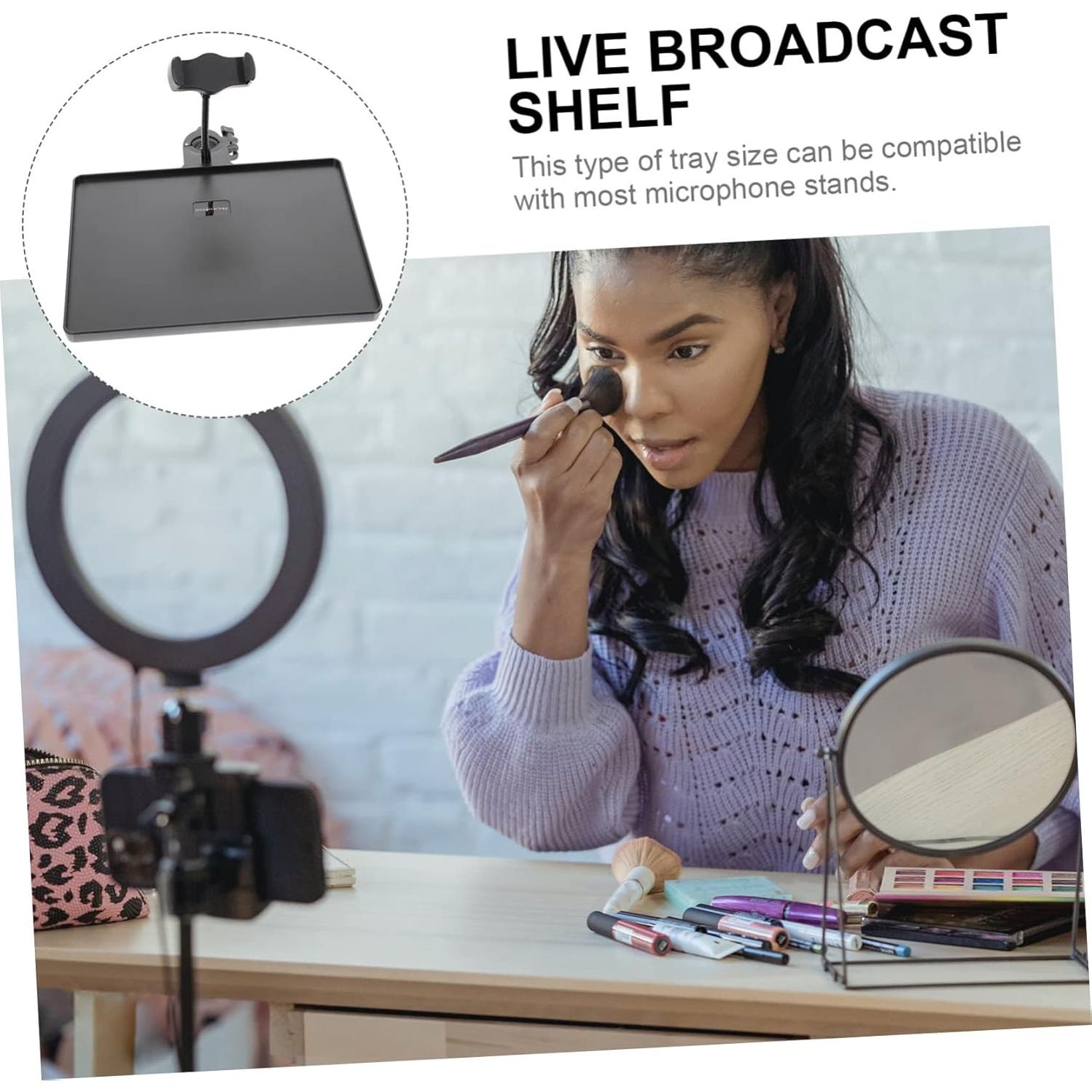 Soporte de Micrófono con Bandeja y Abrazadera para Móvil