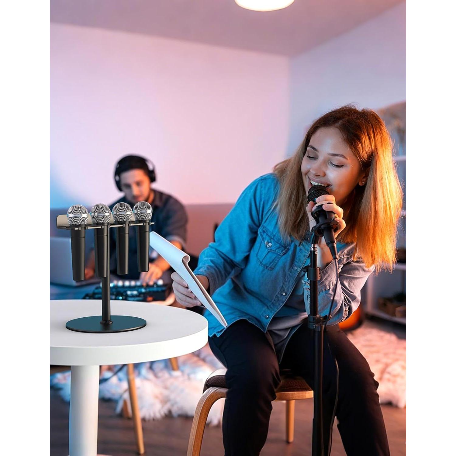 Soporte de Micrófono de Escritorio Negro con Base Ponderada 15.24 cm