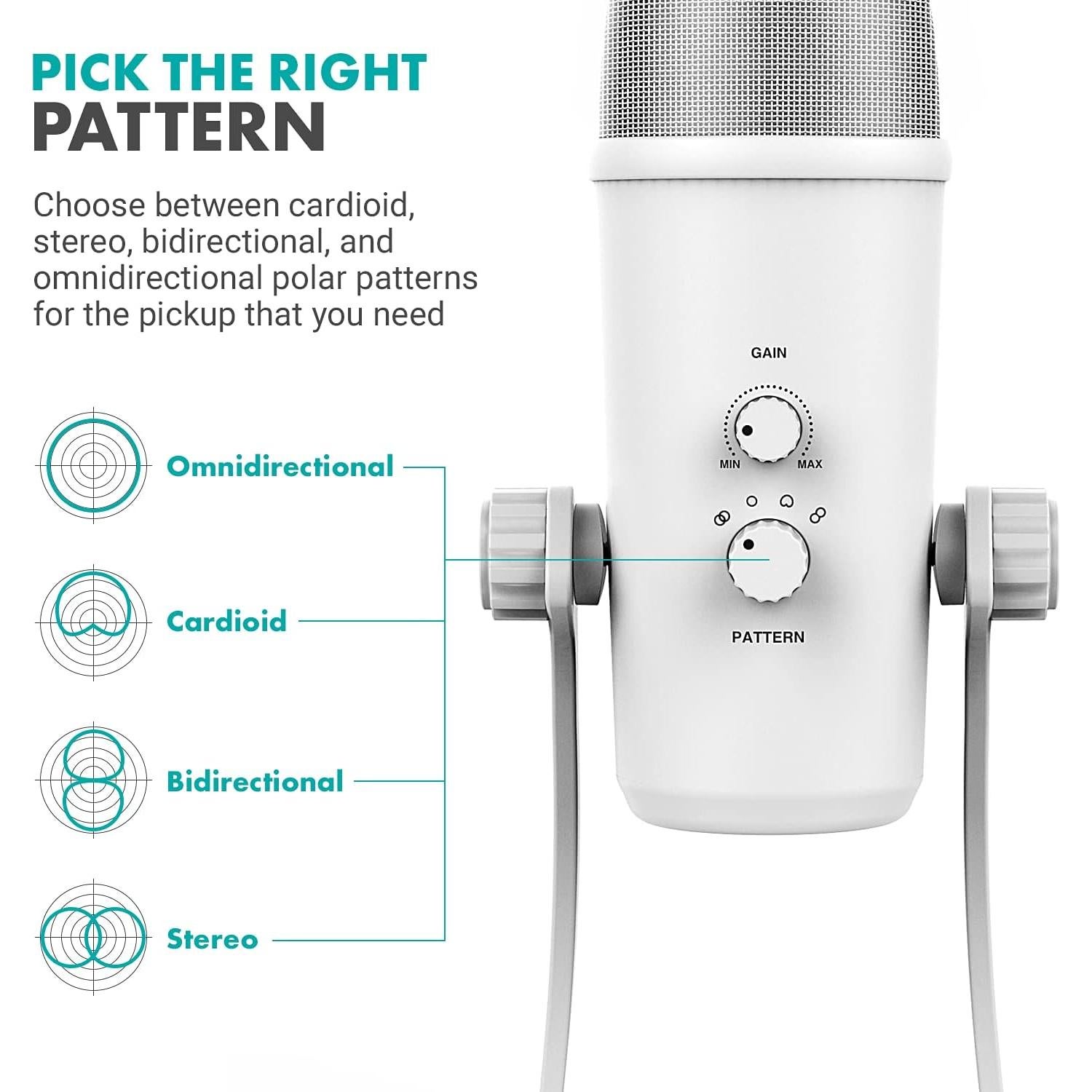 Movo Desktop Microphone Podcast Kit with Studio Headphones, Mount, and Mic Shield - USB-C Android and Computer Microphone for Streaming, Podcasts - Over Ear Headphones Wired for 6.35mm, 3.5mm Input