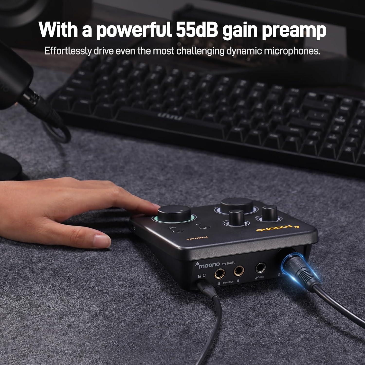 Interfaz de Audio USB MAONO PS22 Lite 24-bit/192kHz XLR