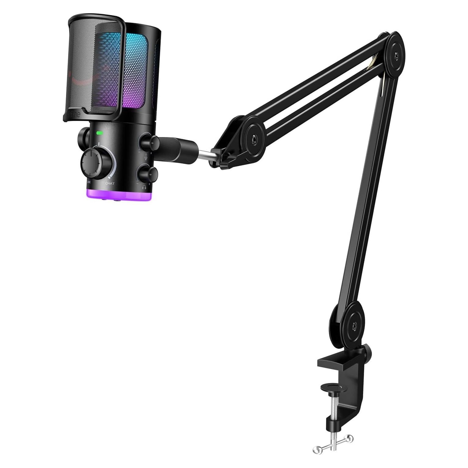 Micrófono USB para PC Gaming FIFINE AM6 con Soporte Ajustable