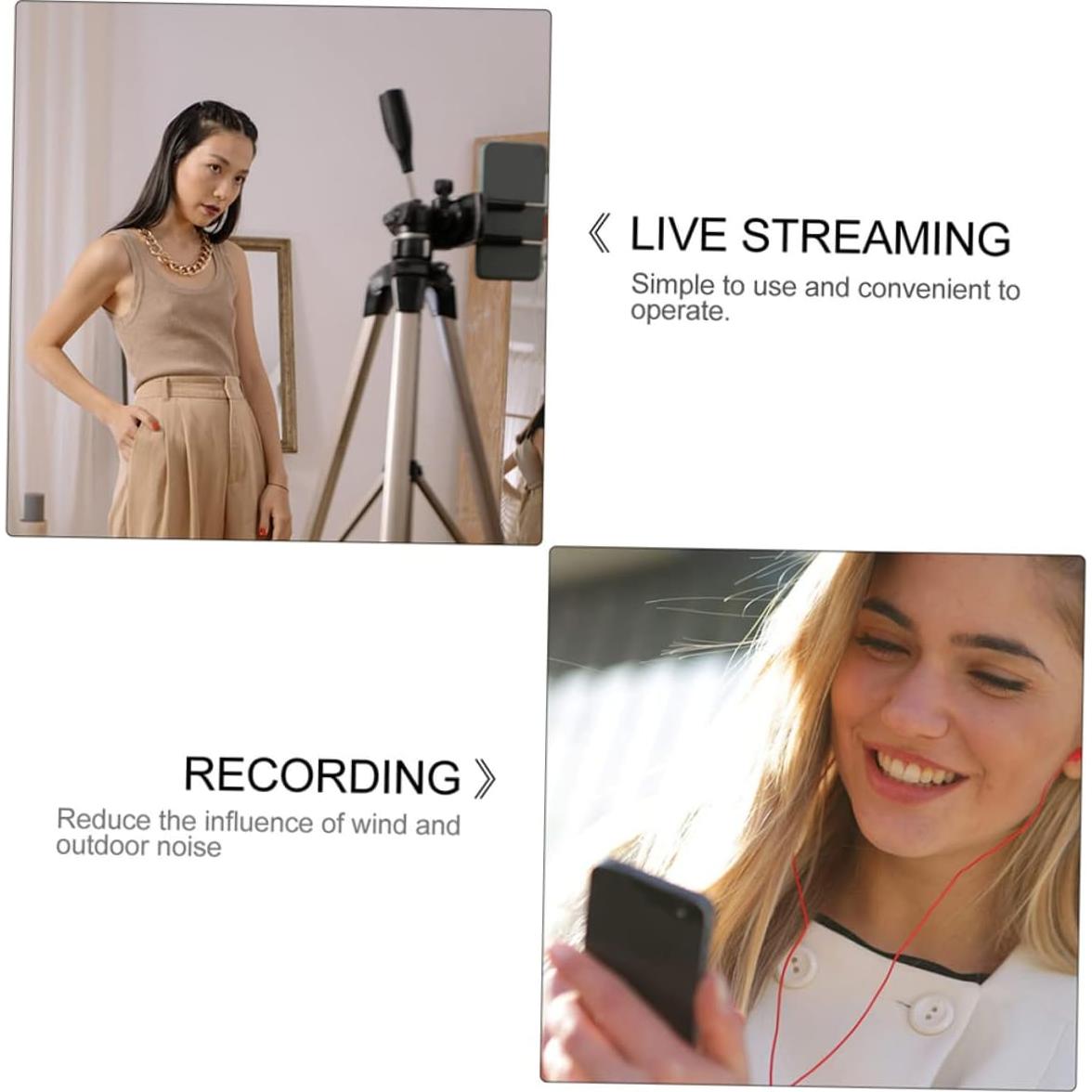 ERINGOGO 2Pcs Portable Microphone for Voice Recording Plug Design for Singing Live Streaming Conference Use with Workmanship for Mobile