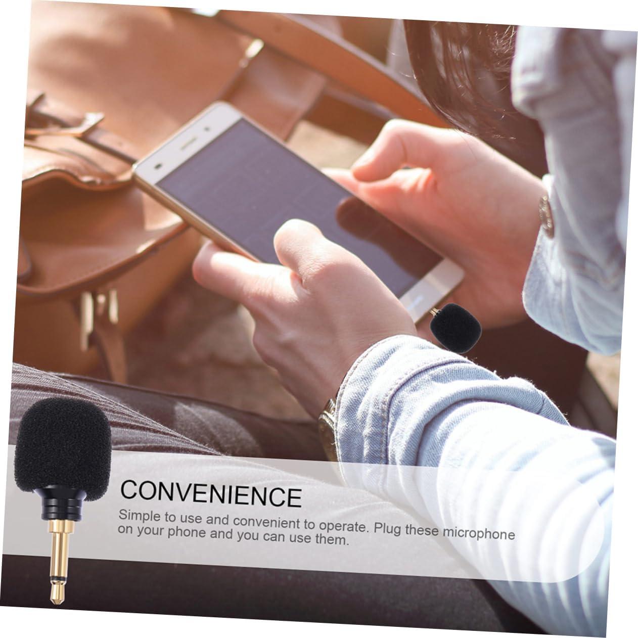 ERINGOGO 2Pcs Portable Microphone for Voice Recording Plug Design for Singing Live Streaming Conference Use with Workmanship for Mobile