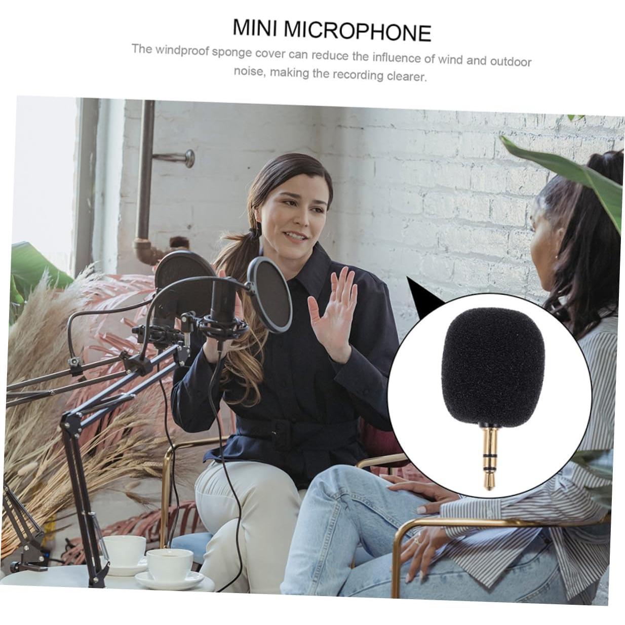 ERINGOGO 2Pcs Portable Microphone for Voice Recording Plug Design for Singing Live Streaming Conference Use with Workmanship for Mobile
