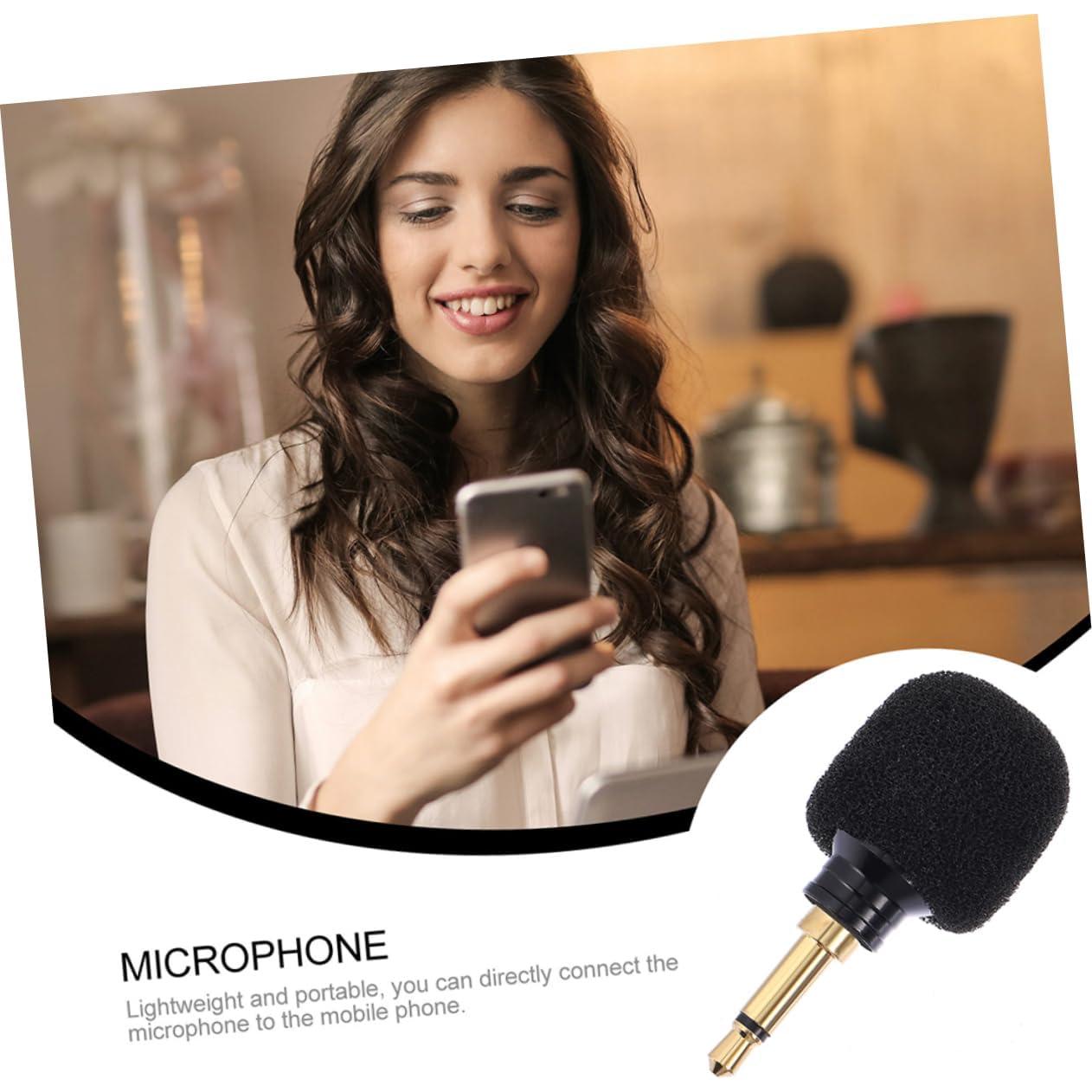 ERINGOGO 2Pcs Portable Microphone for Voice Recording Plug Design for Singing Live Streaming Conference Use with Workmanship for Mobile