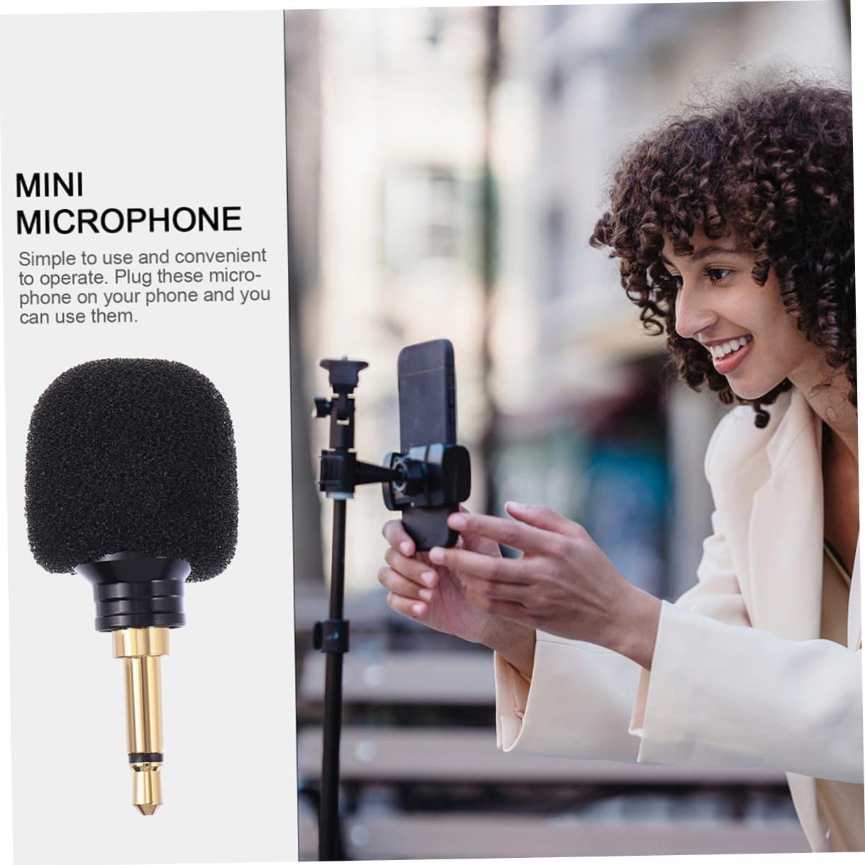 ERINGOGO 2Pcs Portable Microphone for Voice Recording Plug Design for Singing Live Streaming Conference Use with Workmanship for Mobile