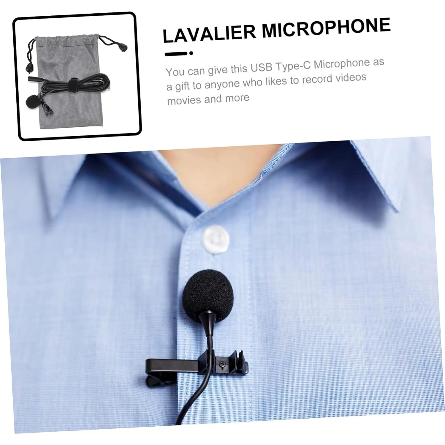 Microphone Headset Recording Mic USB Type- Streaming Mic Clip-on Design
