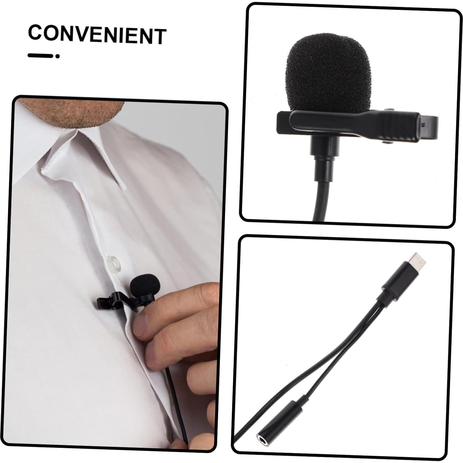 Microphone Headset Recording Mic USB Type- Streaming Mic Clip-on Design