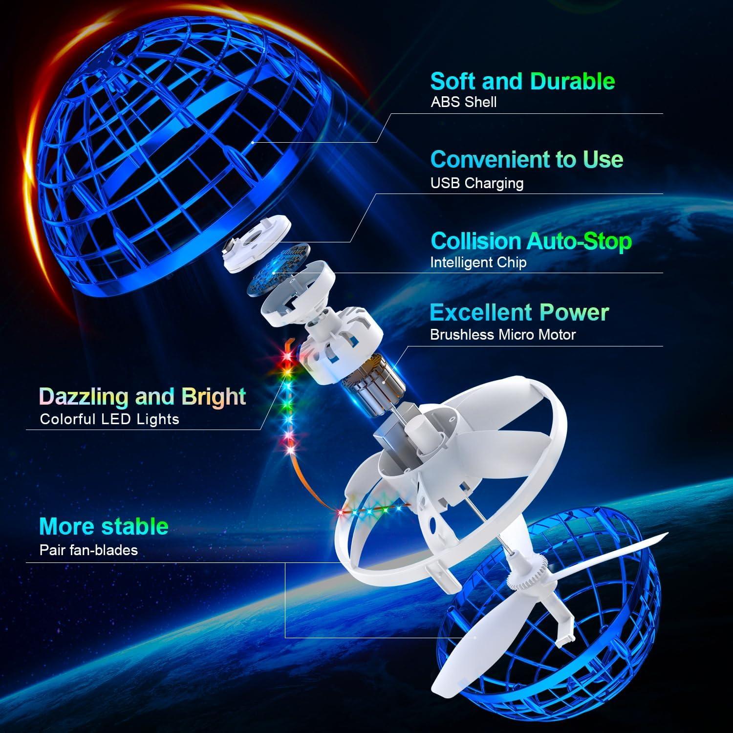 Bola Orbital Voladora SAMFIWI Azul 2024 con Luces RGB