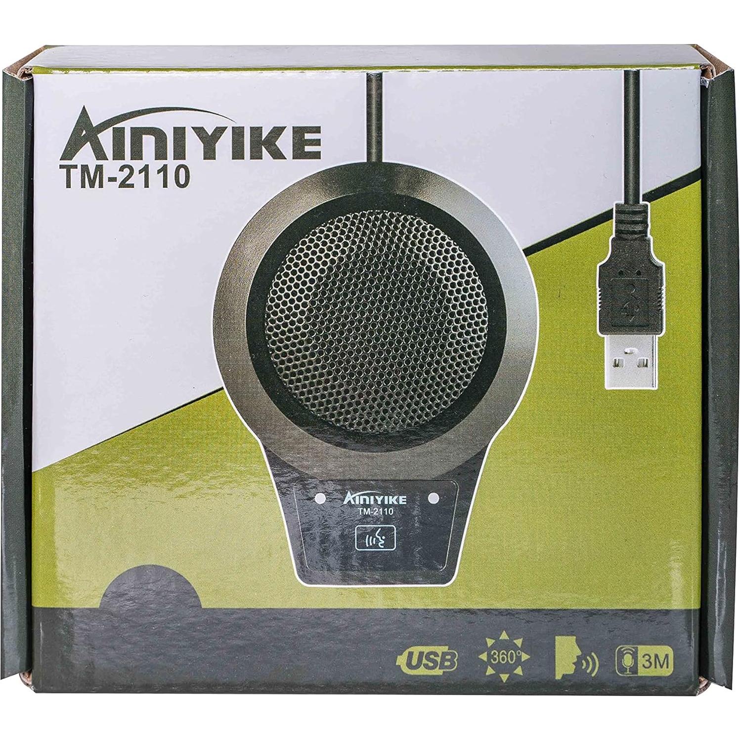 TM-2110 Conference USB Microphone for Windows and Mac with 360 Pickup Range, Omnidirectional Microphone, Touch Mute Switch, 1 Year Warranty