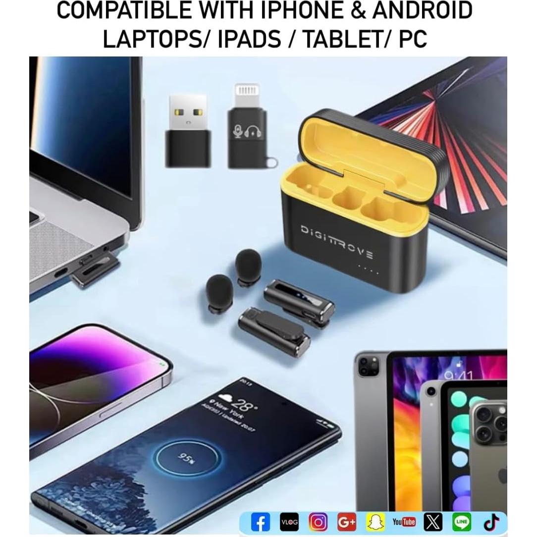 Micrófono Lavalier Inalámbrico DIGIT TROVE DT-AirMicPro 80m