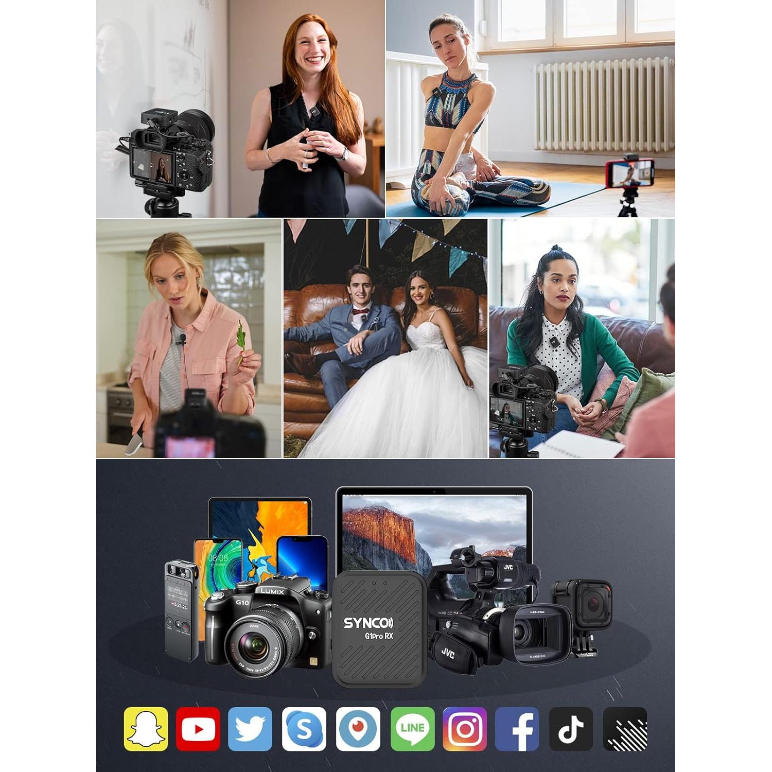 Micrófono Lavalier Inalámbrico SYNCO SY-G1A1-Pro con Estuche