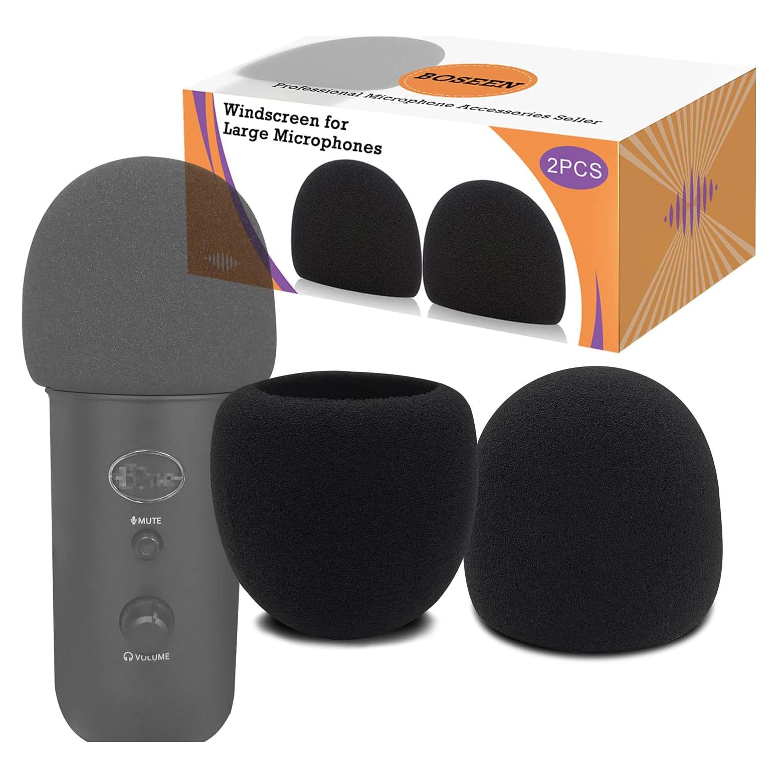 Funda de espuma para micrófono Blue Yeti - 2 Pcs, 6.35 cm