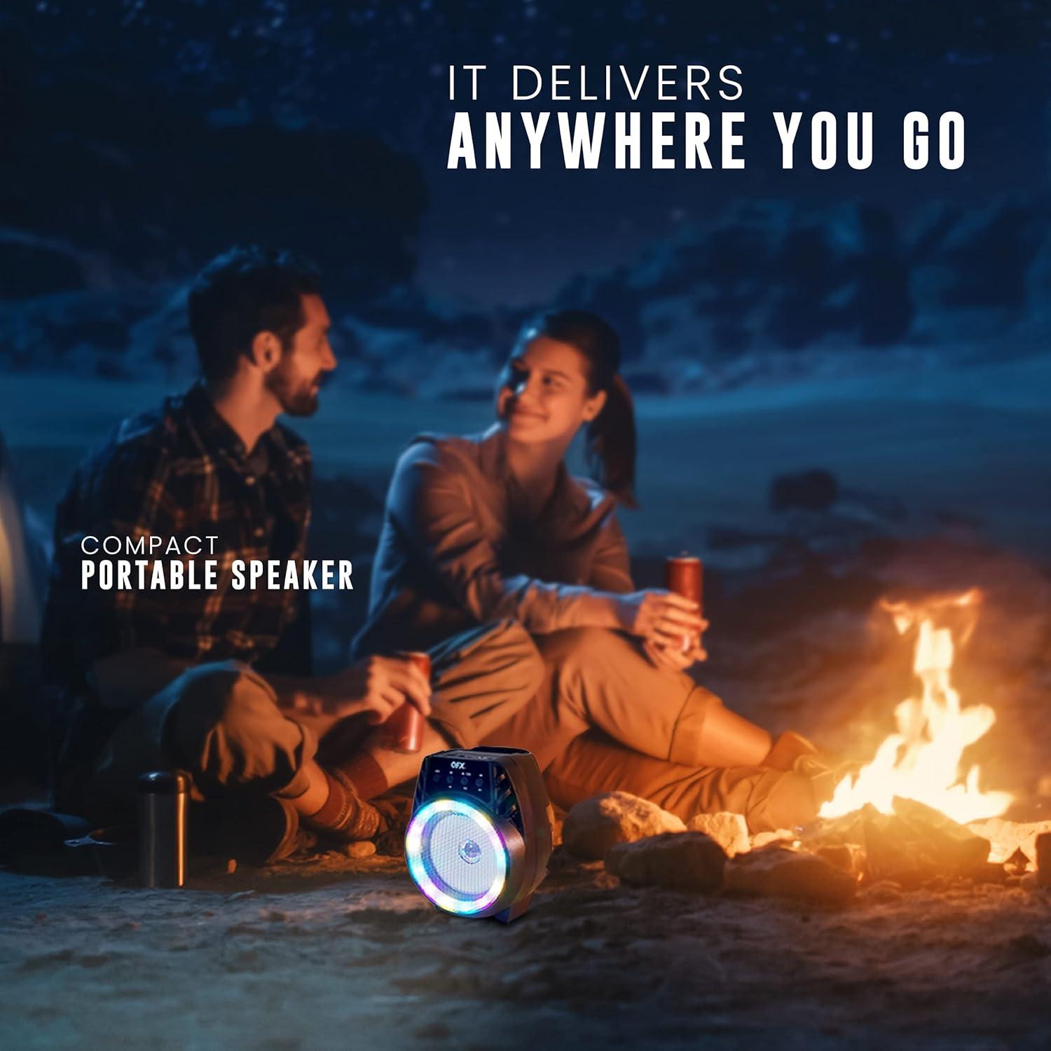 Altavoz Portátil Bluetooth QFX BT-64 con Woofer 4" y Luces LED