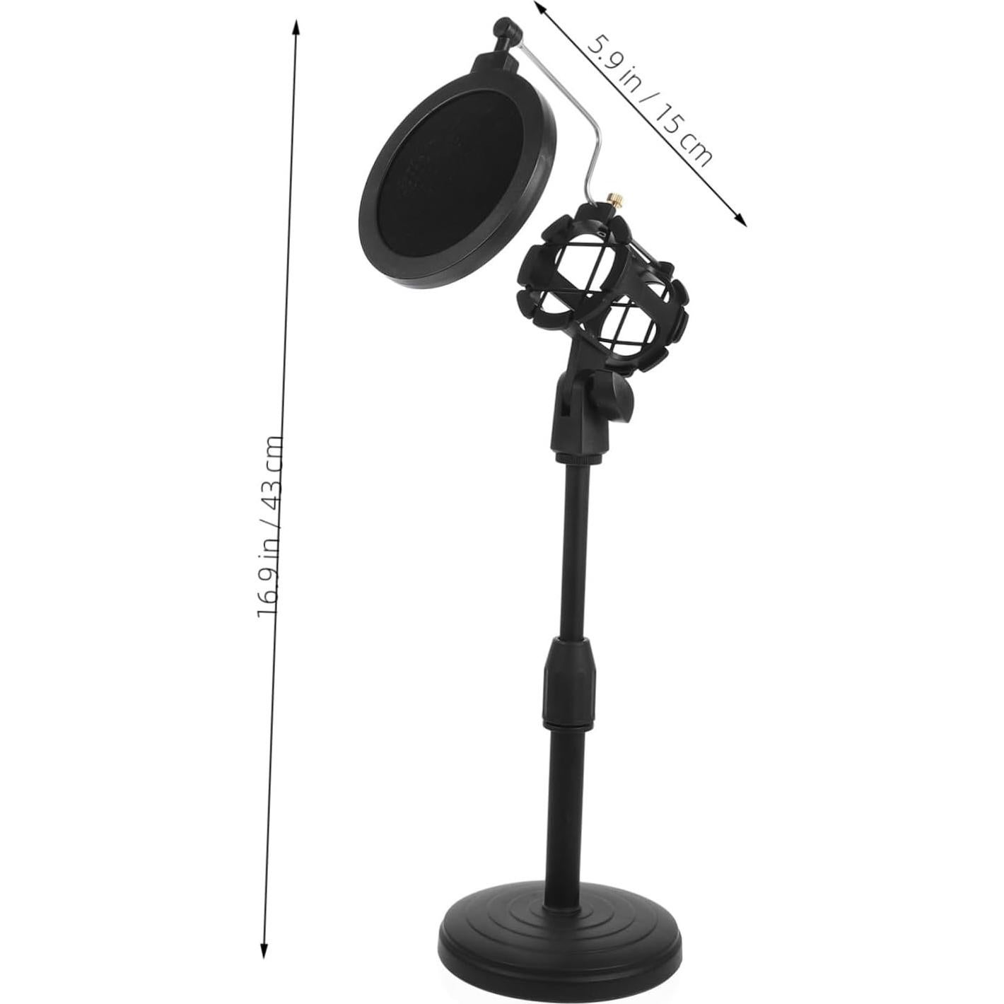Soporte de Micrófono Ajustable Toyvian con Filtro Pop Negro