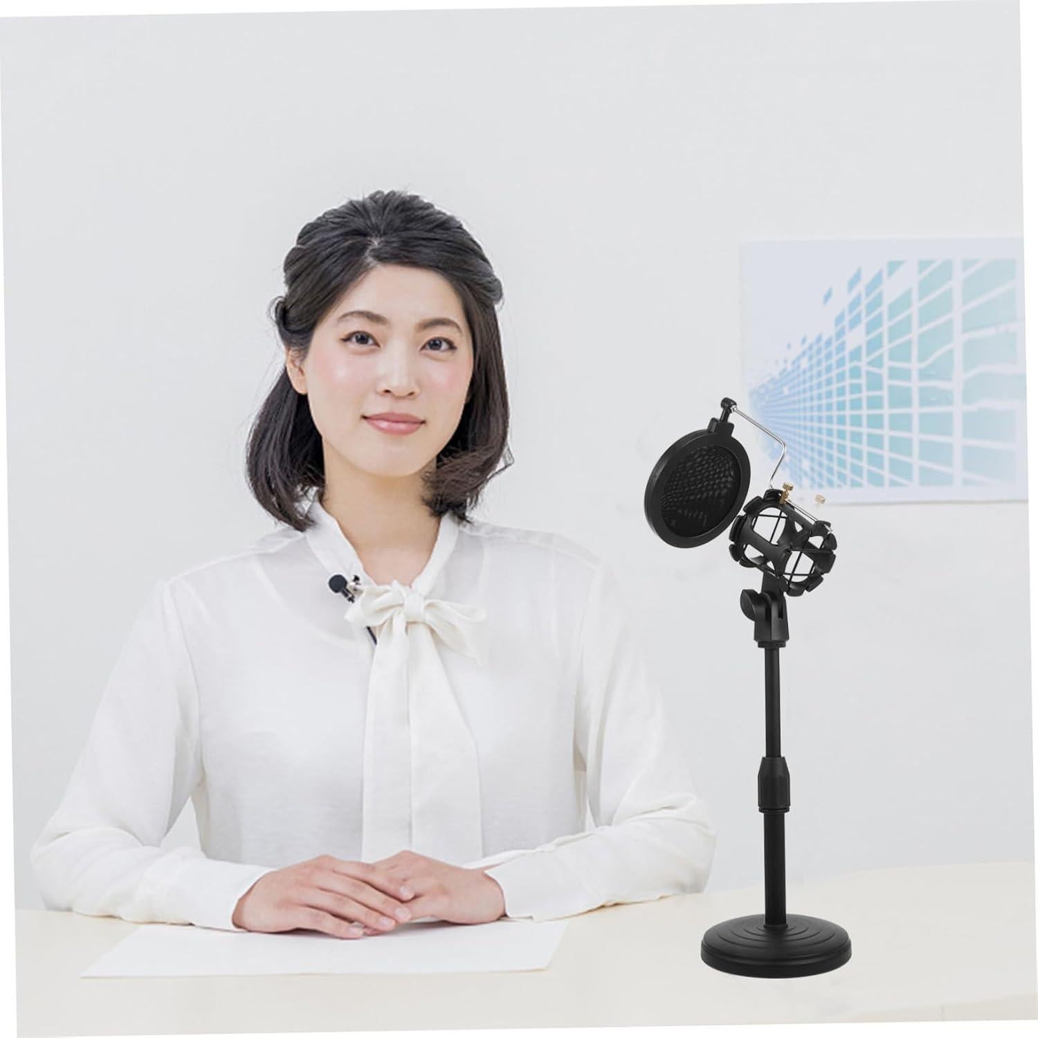 Soporte de Micrófono Ajustable Toyvian con Filtro Pop Negro