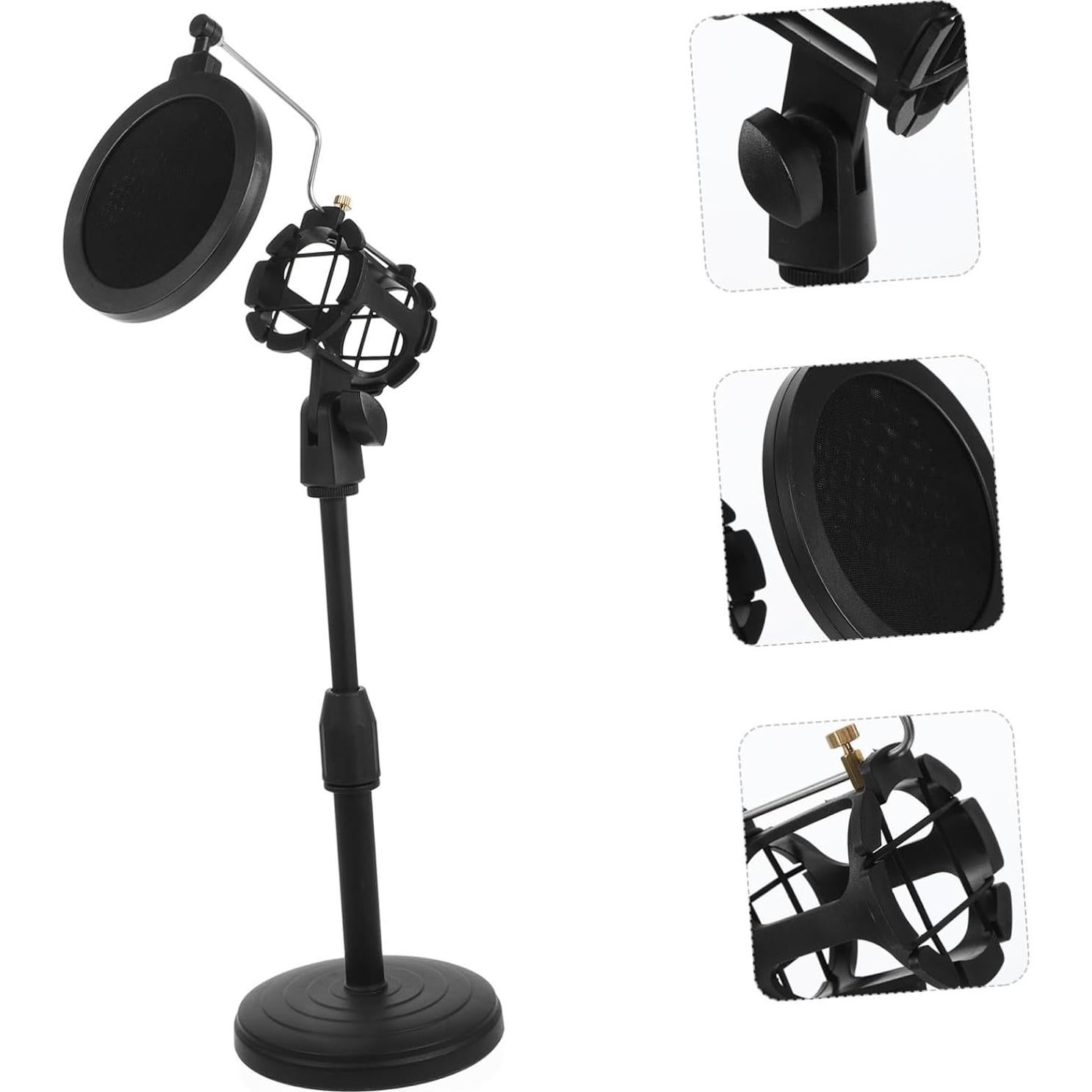 Soporte de Micrófono Ajustable Toyvian con Filtro Pop Negro