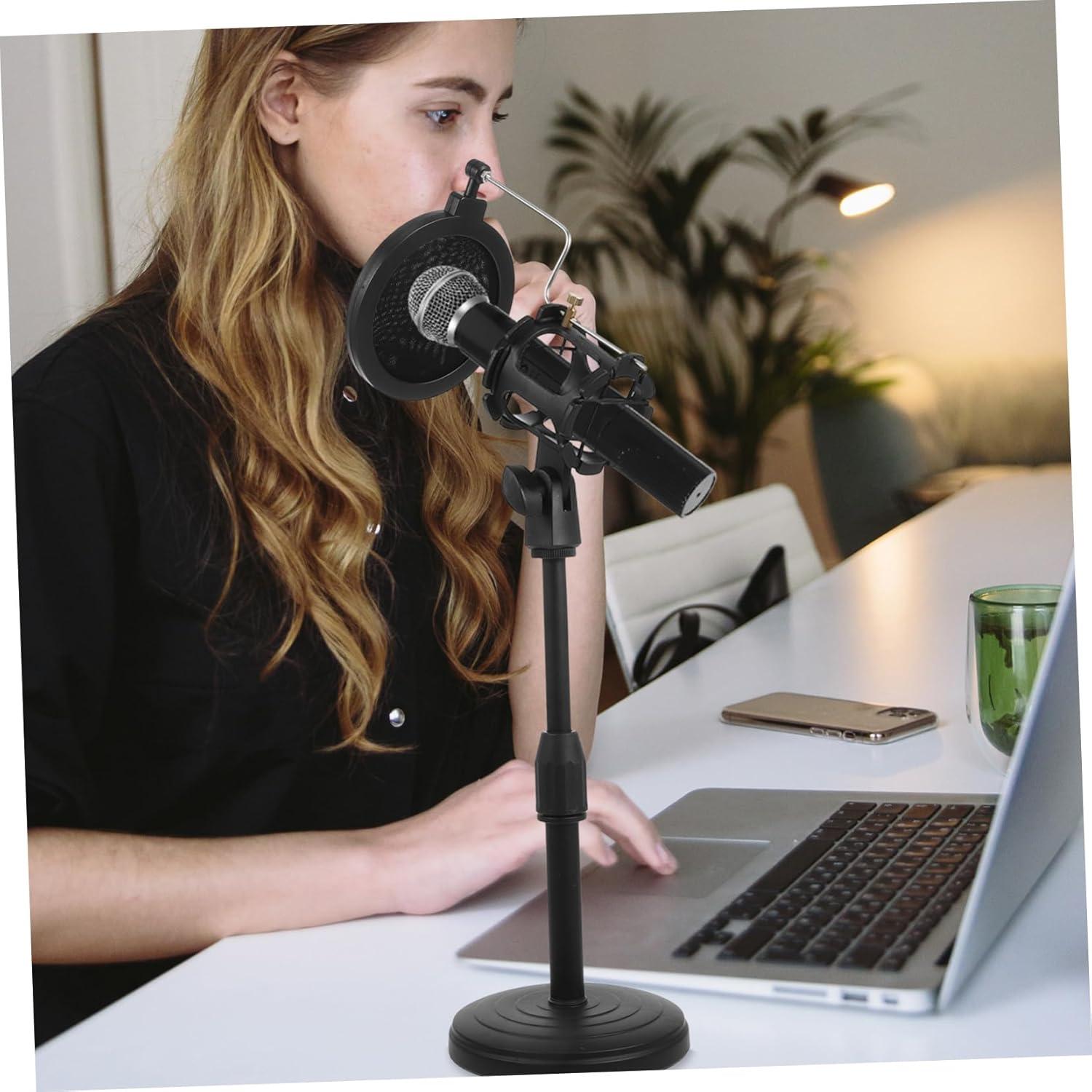 Soporte de Micrófono Ajustable Toyvian con Filtro Pop Negro