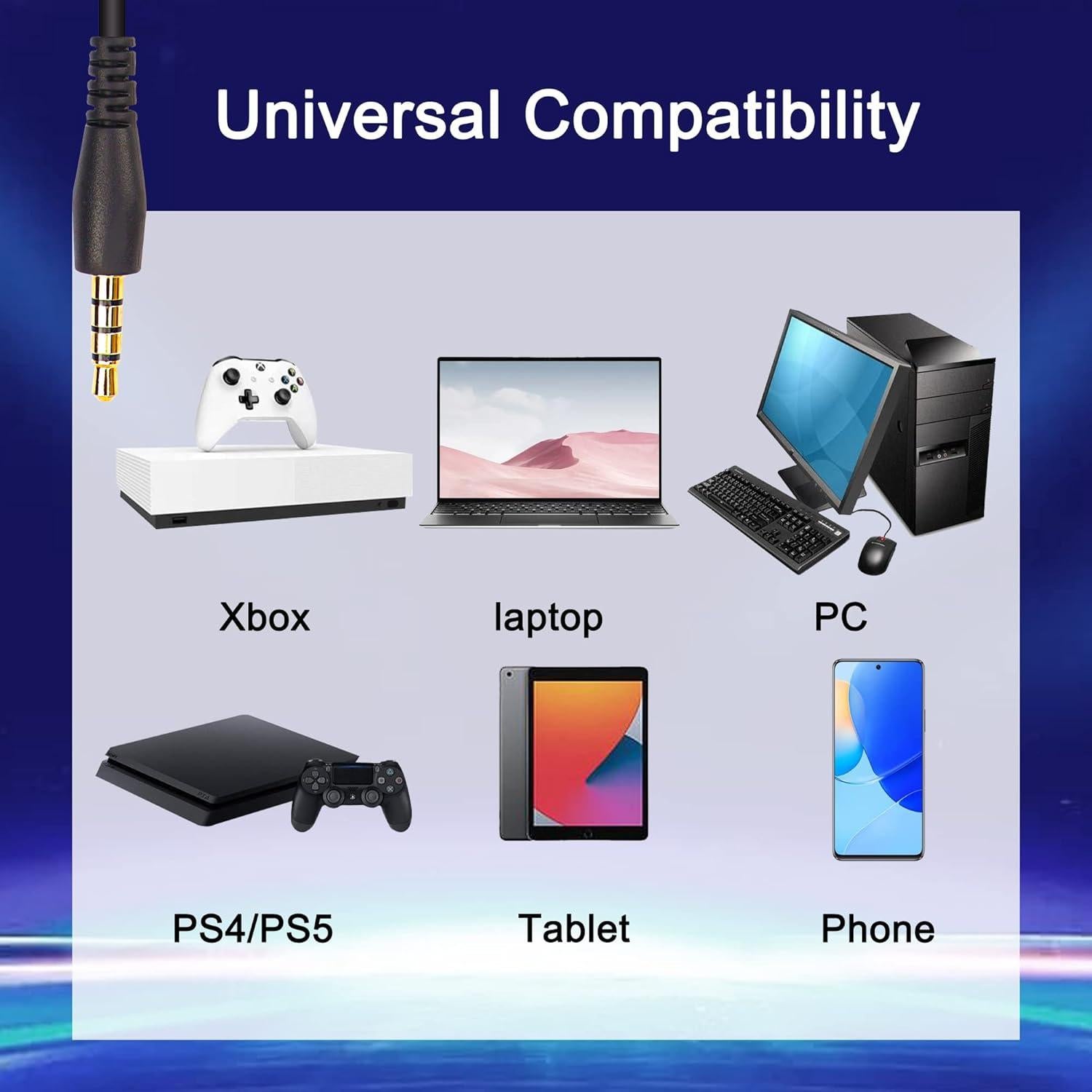 Cable de Micrófono MEIRIYFA 1.34m para Auriculares 3.5mm