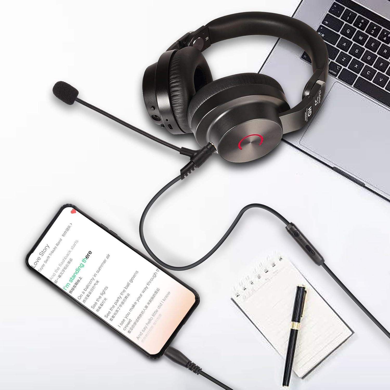 Cable de Micrófono MEIRIYFA 1.34m para Auriculares 3.5mm