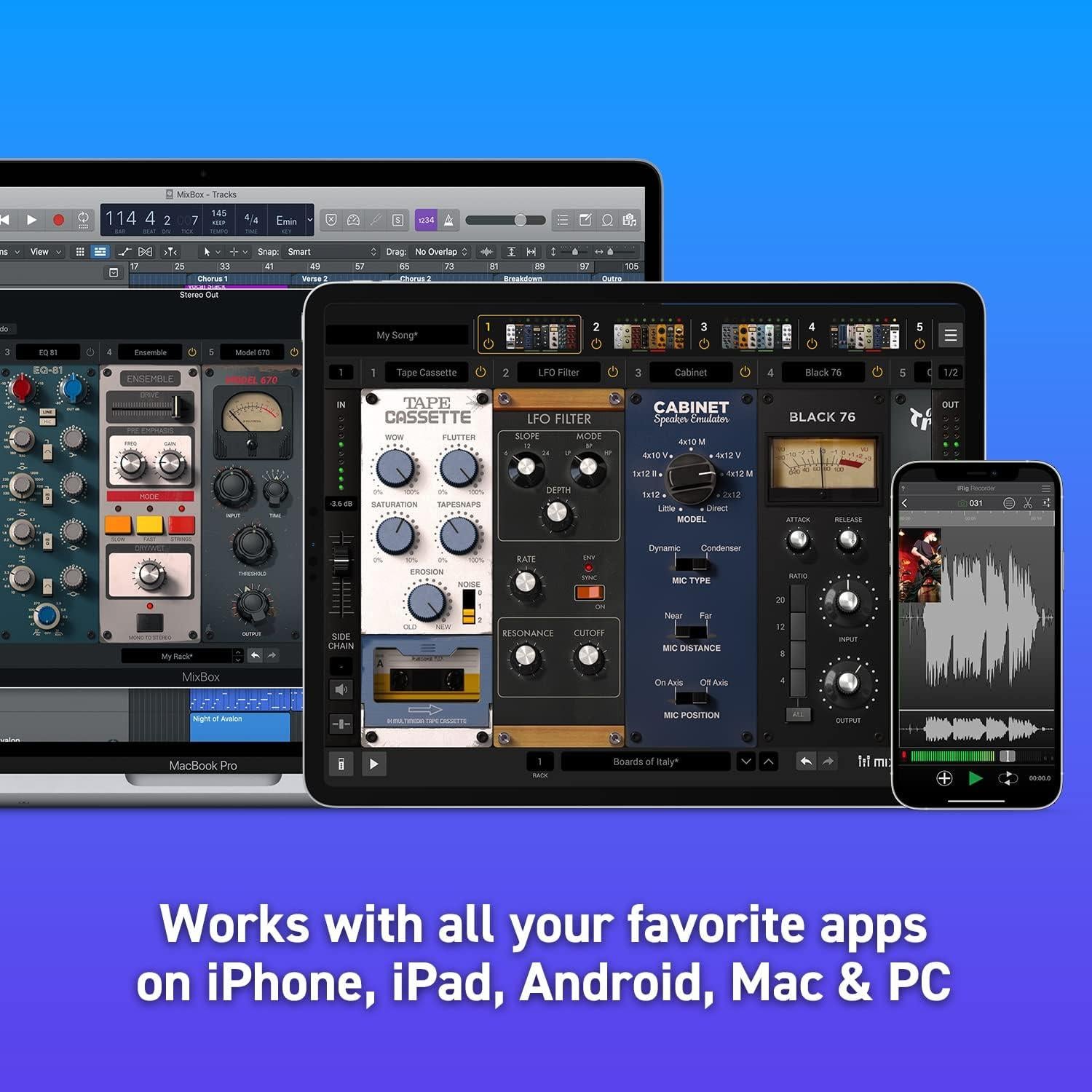 Micrófono IK Multimedia iRig Stream Mic Pro con interfaz de audio
