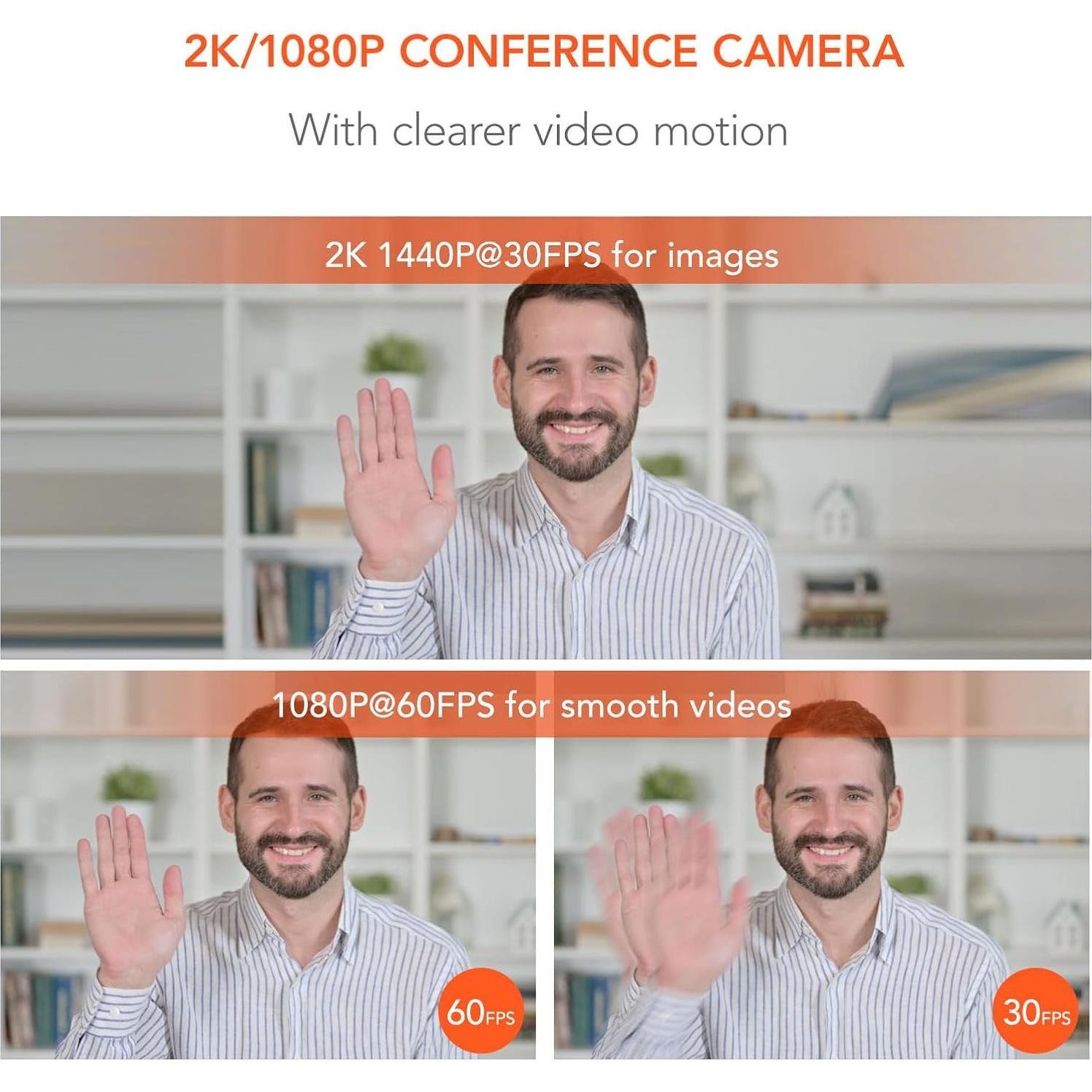 Cámara Web NUROUM V15-AFL 1080P con Luz Anular y Autofoco