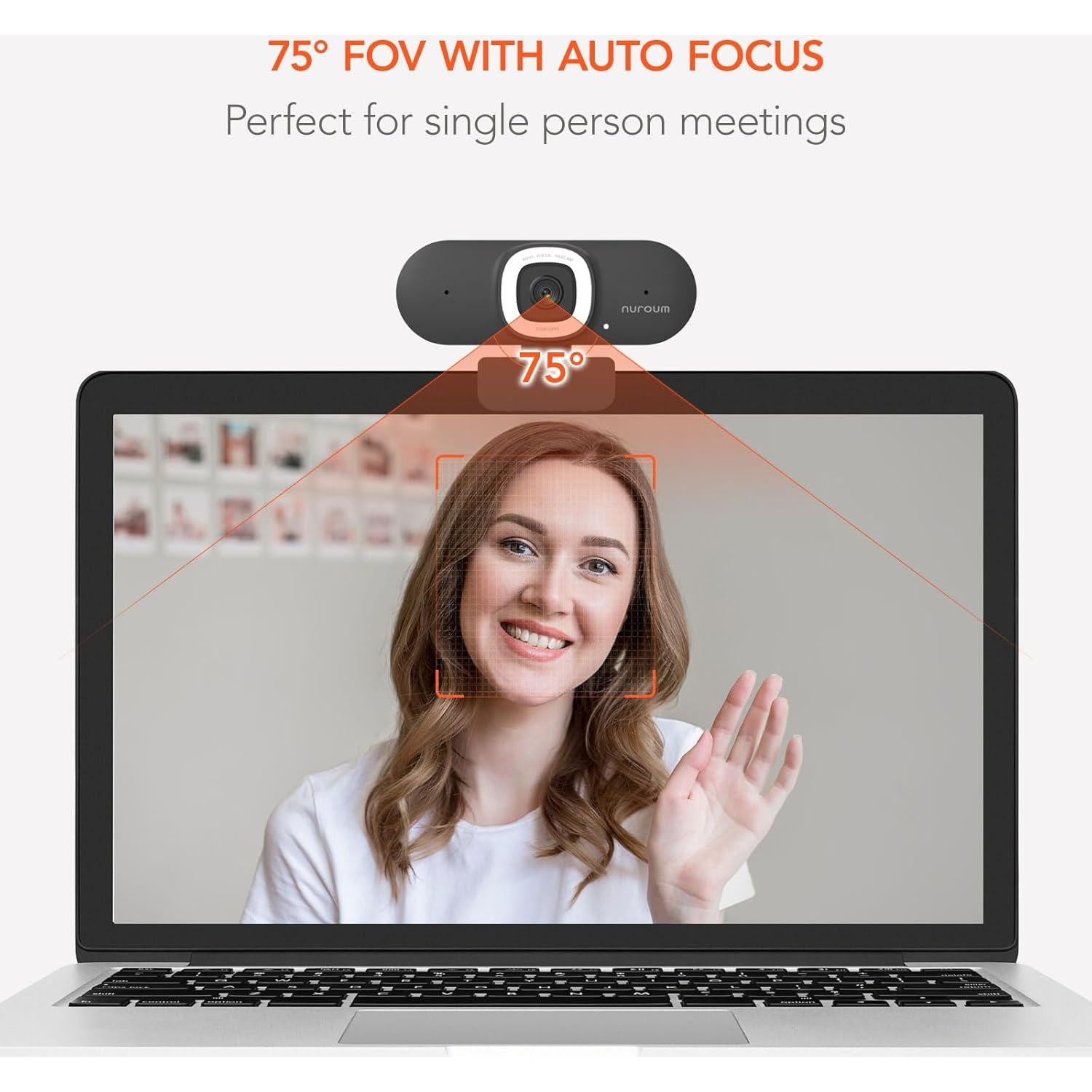 Cámara Web NUROUM V15-AFL 1080P con Luz Anular y Autofoco