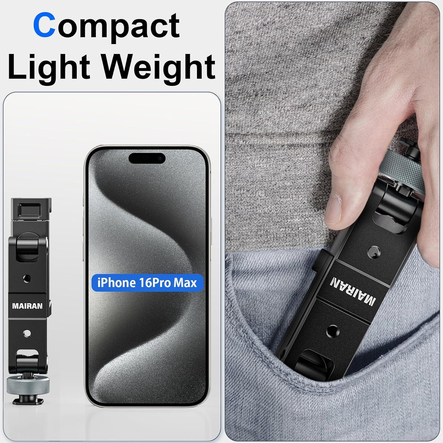 Soporte de Teléfono Mairan para Trípode de Aluminio 360°