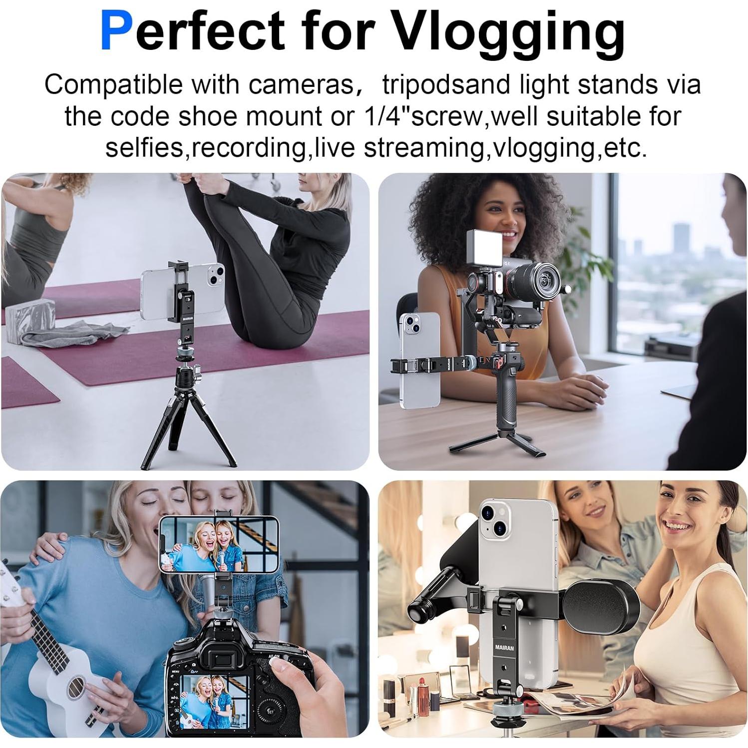 Soporte de Teléfono Mairan para Trípode de Aluminio 360°