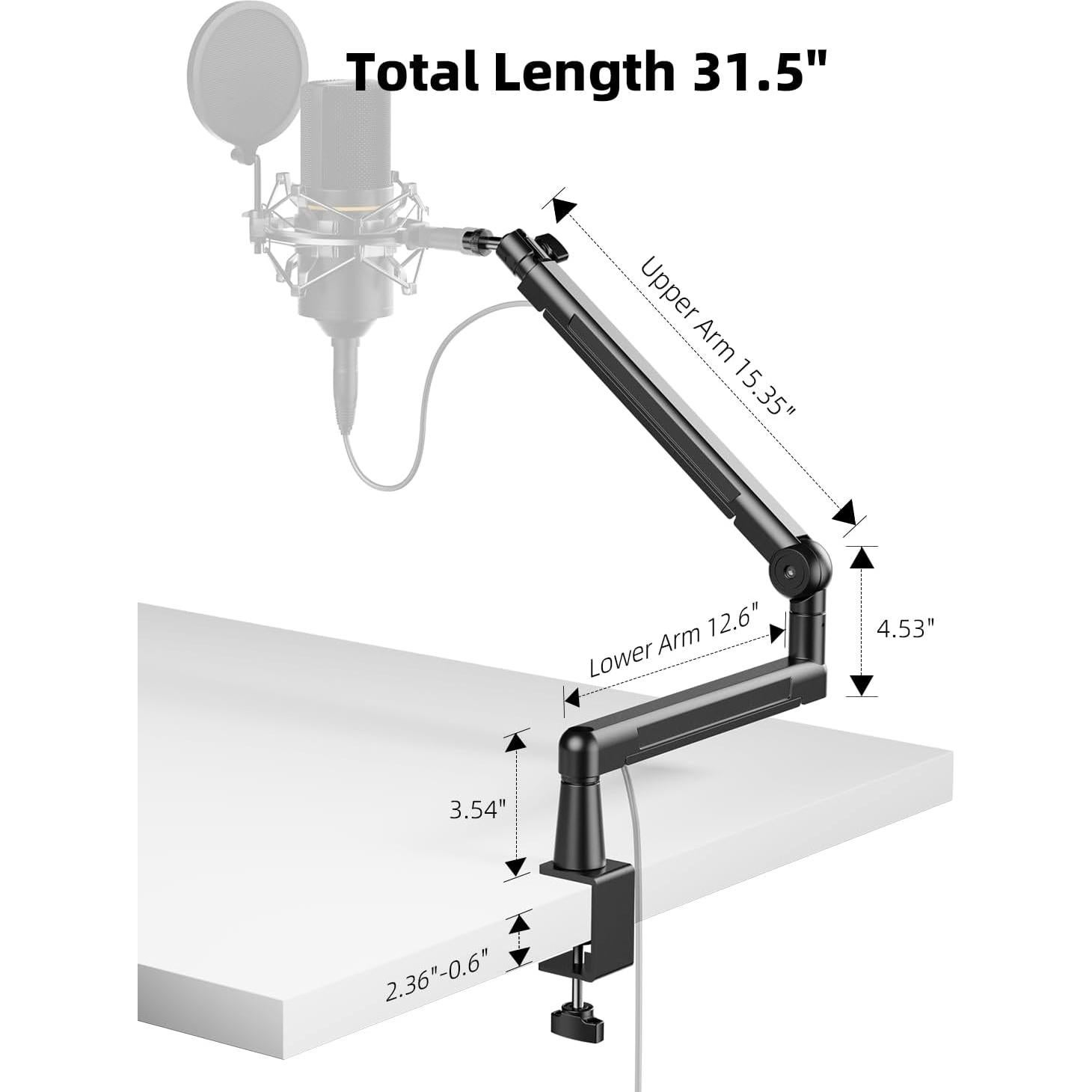 Soporte de Micrófono de Escritorio TODI TDMS03BKUS Ajustable
