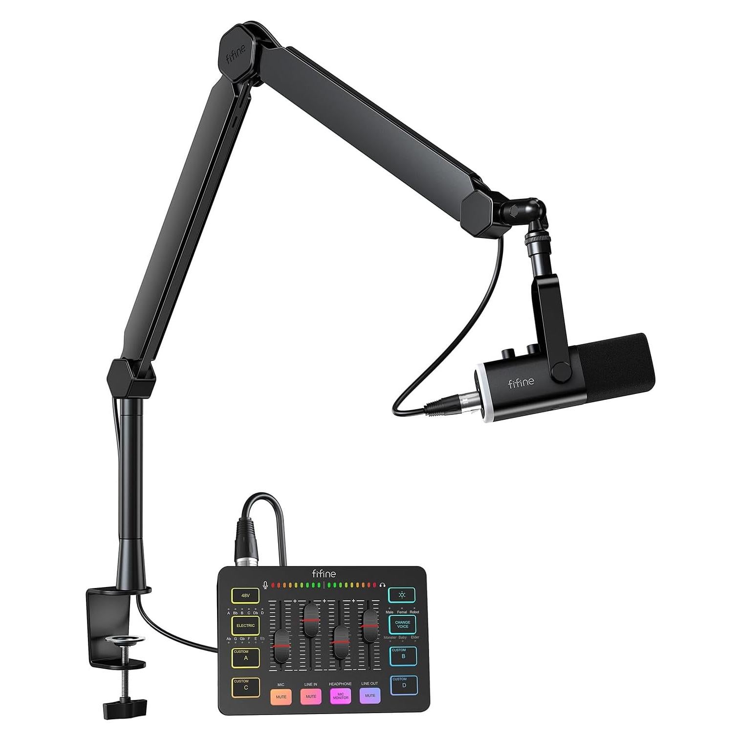 Paquete de Equipos de Juego FIFINE KS5+BM66T con Micrófono y Mezclador