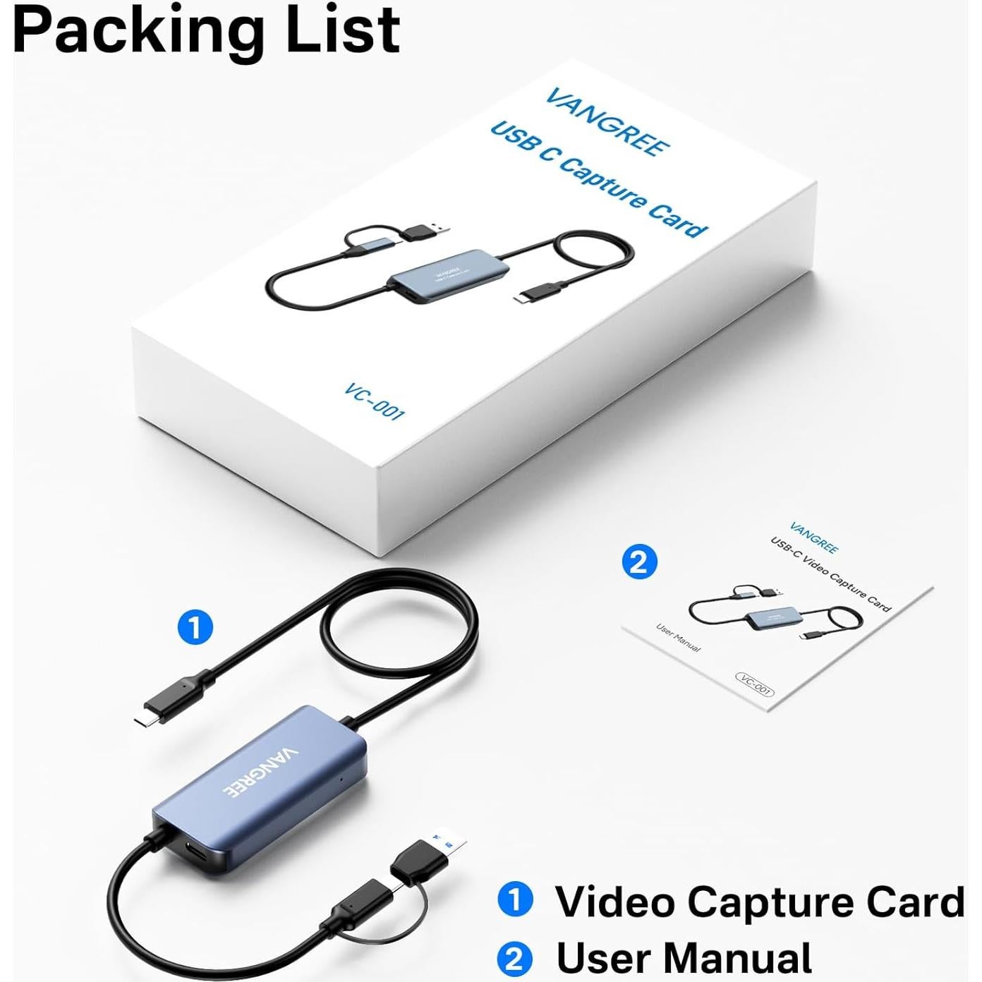 Tarjeta de Captura de Video USB-C VANGREE VC-001 1080P 60FPS