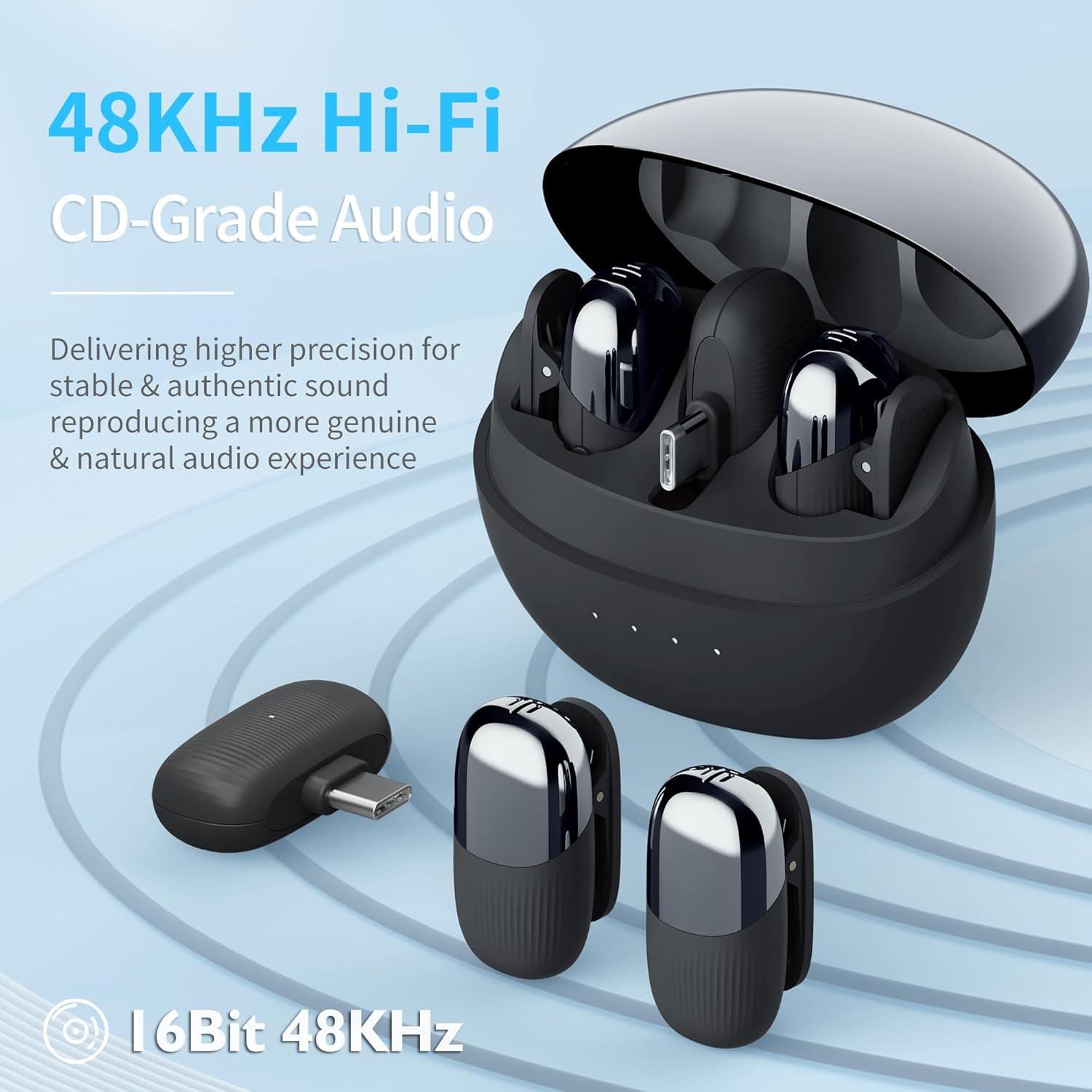 Micrófono Lavalier Inalámbrico Tokdance TDS5 USB C Doble Canal