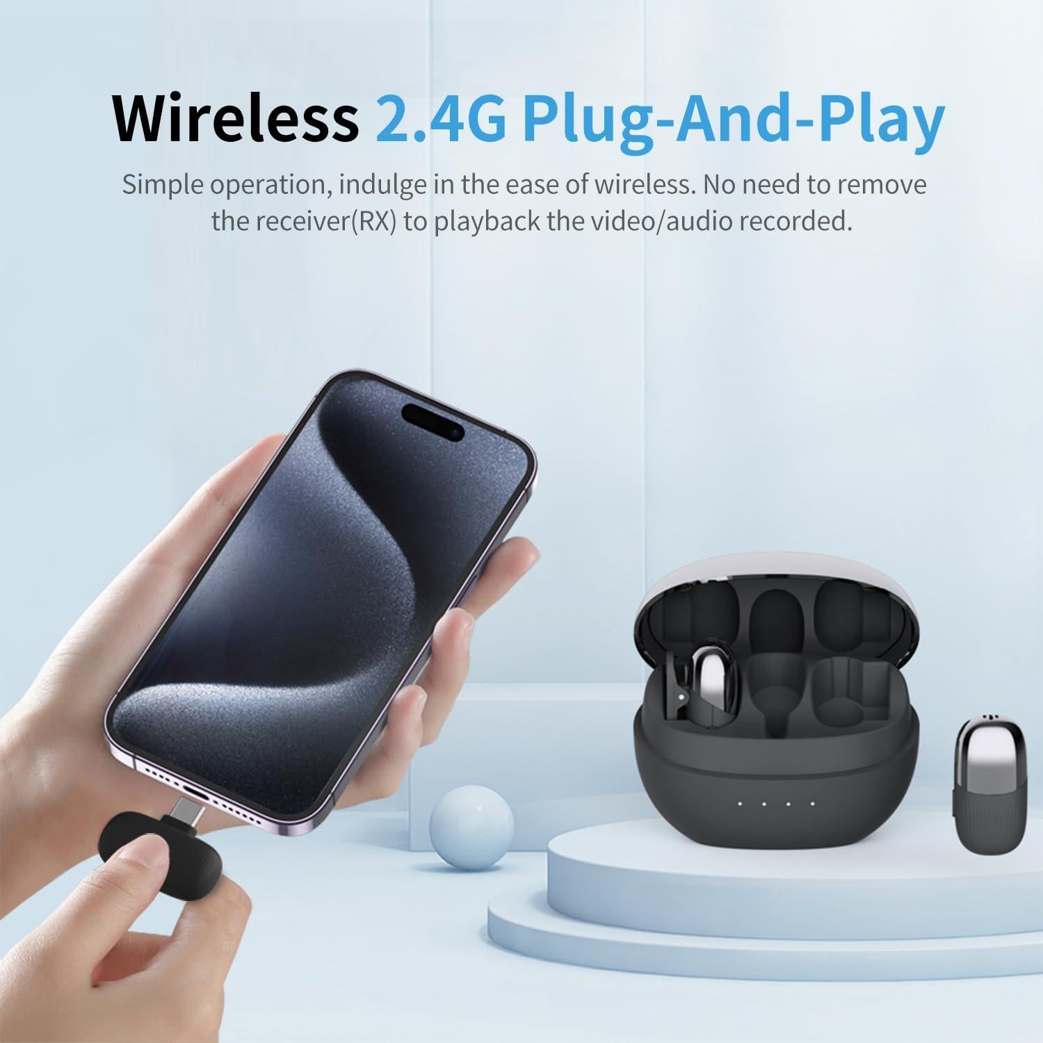 Micrófono Lavalier Inalámbrico Tokdance TDS5 USB C Doble Canal