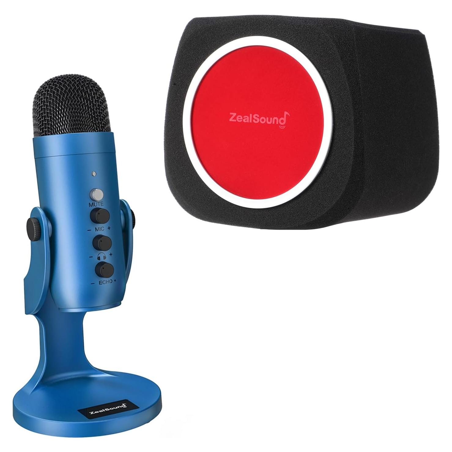 Micrófono Gaming ZealSound K66B con Filtro Pop y Soporte