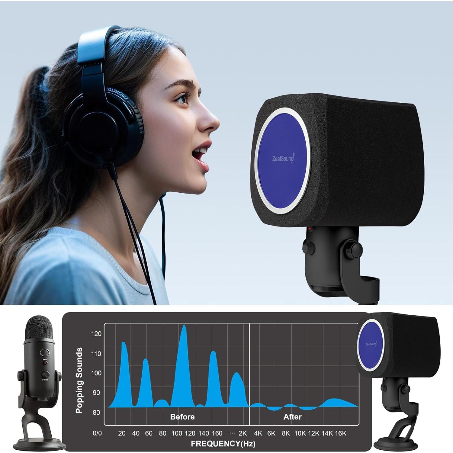 Micrófono USB ZealSound K66B con Filtro Pop y Soporte