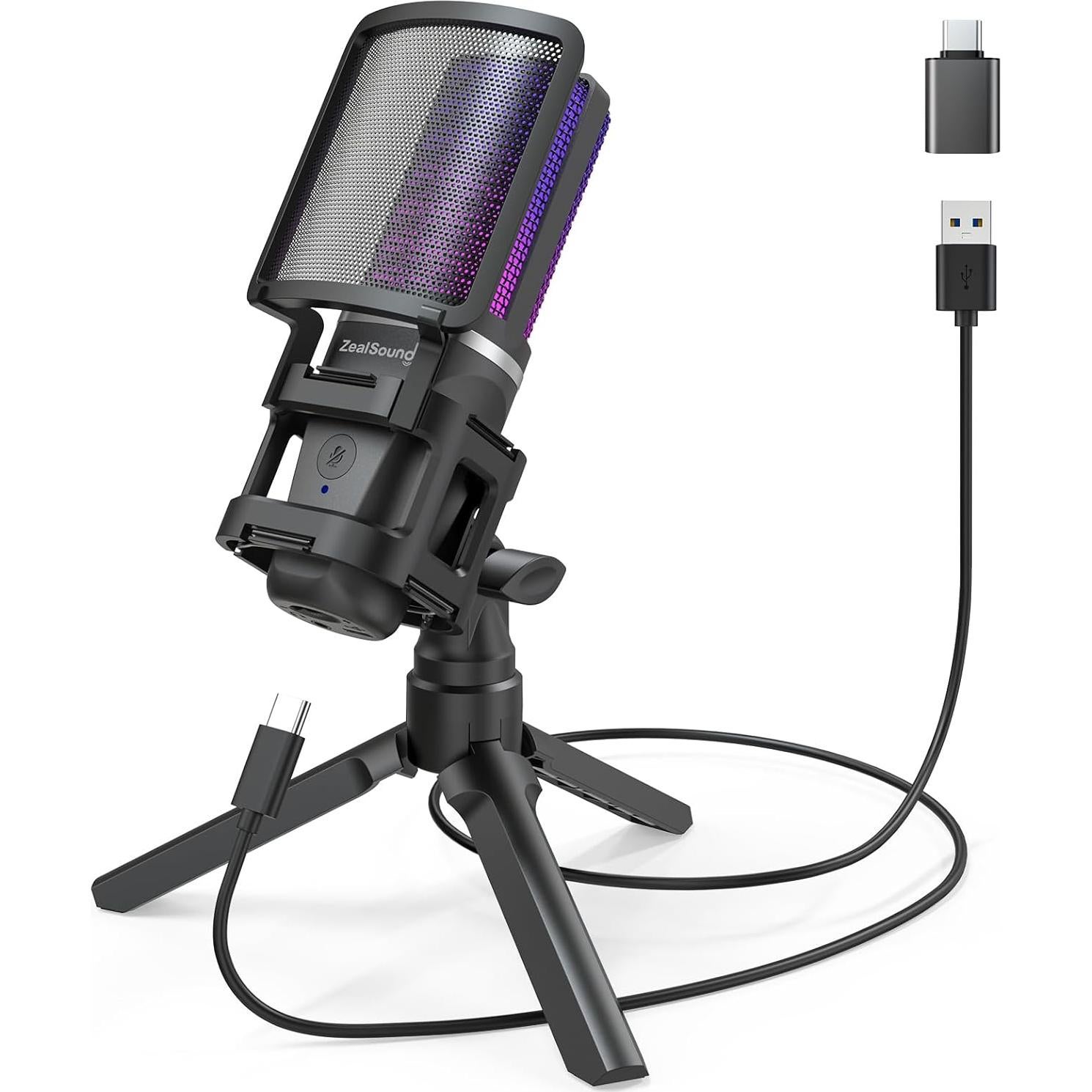 Micrófono de Condensador USB ZealSound A68 Pro 192kHz