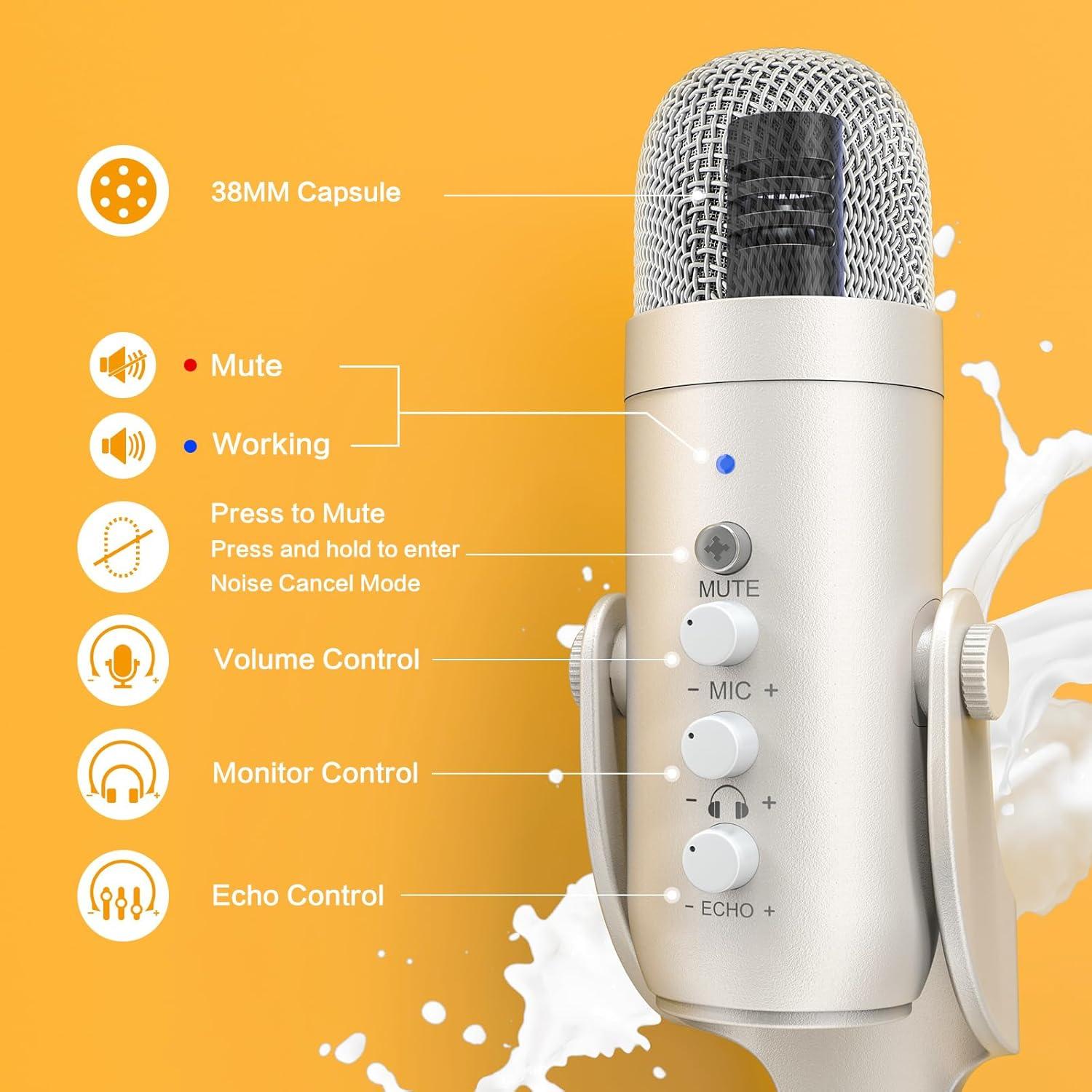 Micrófono de Condensador USB ZealSound A68 Pro 192kHz