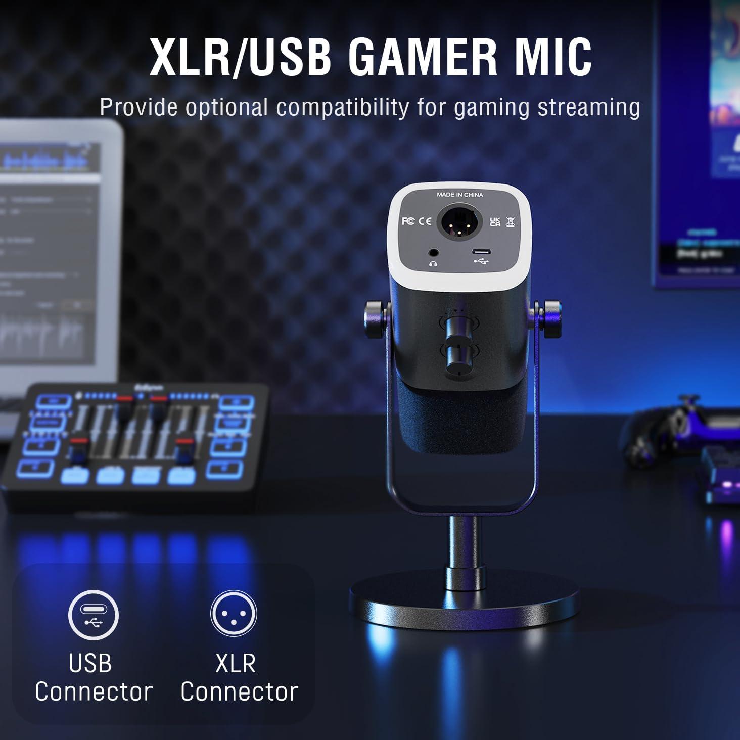 Micrófono Dinámico XLR FIFINE para Juegos y Streaming con Mezclador