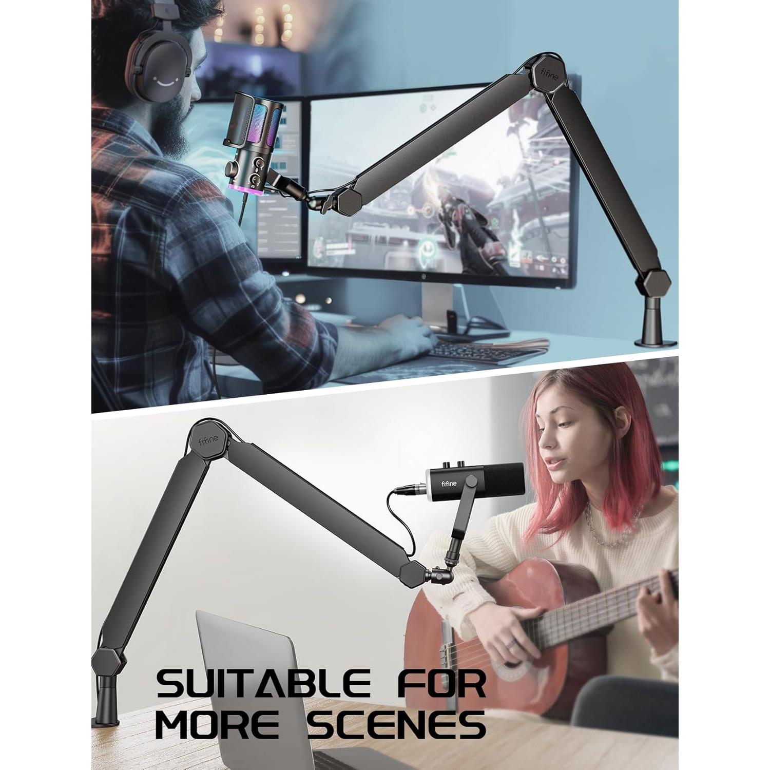 Micrófono Dinámico XLR FIFINE para Juegos y Streaming con Mezclador