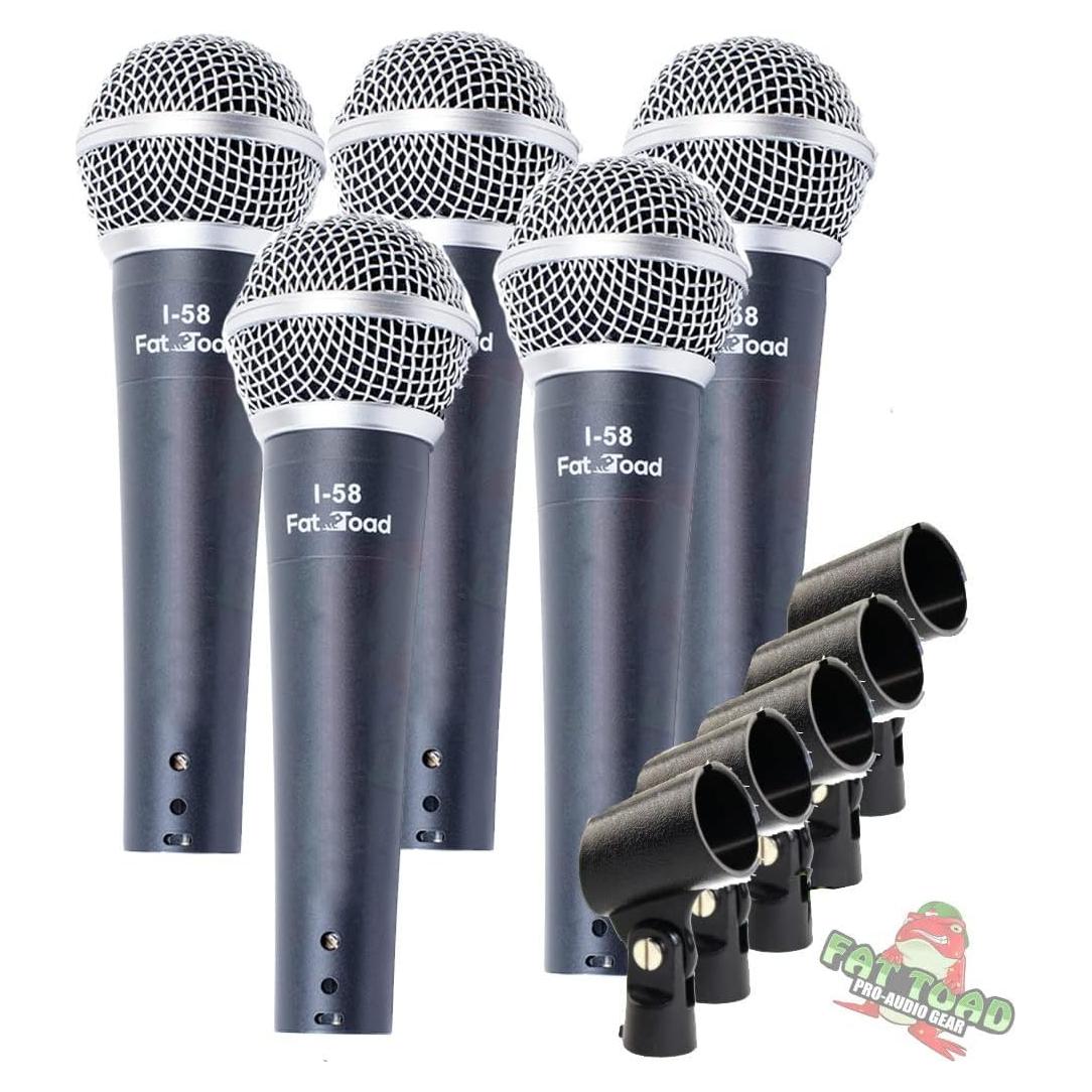 Paquete de 5 Micrófonos Dinámicos Cardioides Fat Toad