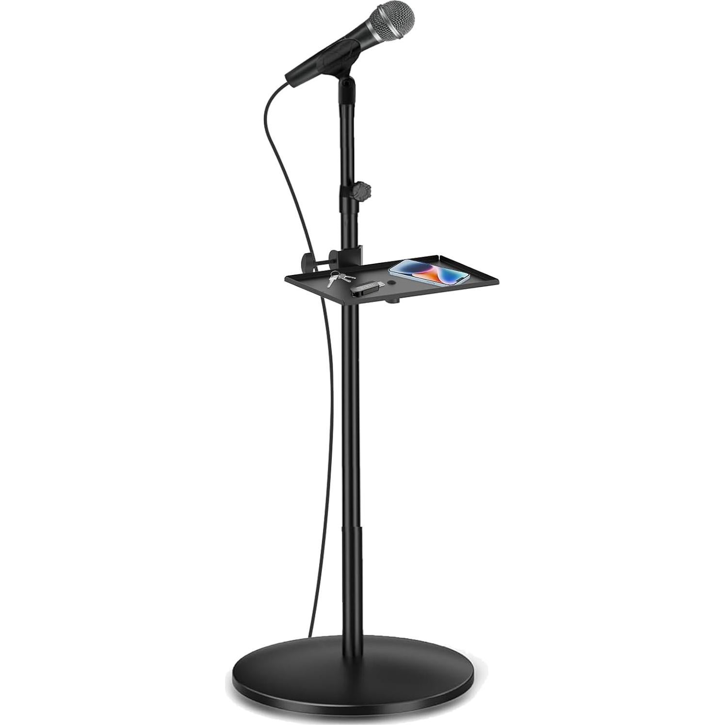 Soporte de Micrófono con Bandeja 30x20 cm - Modelo 031